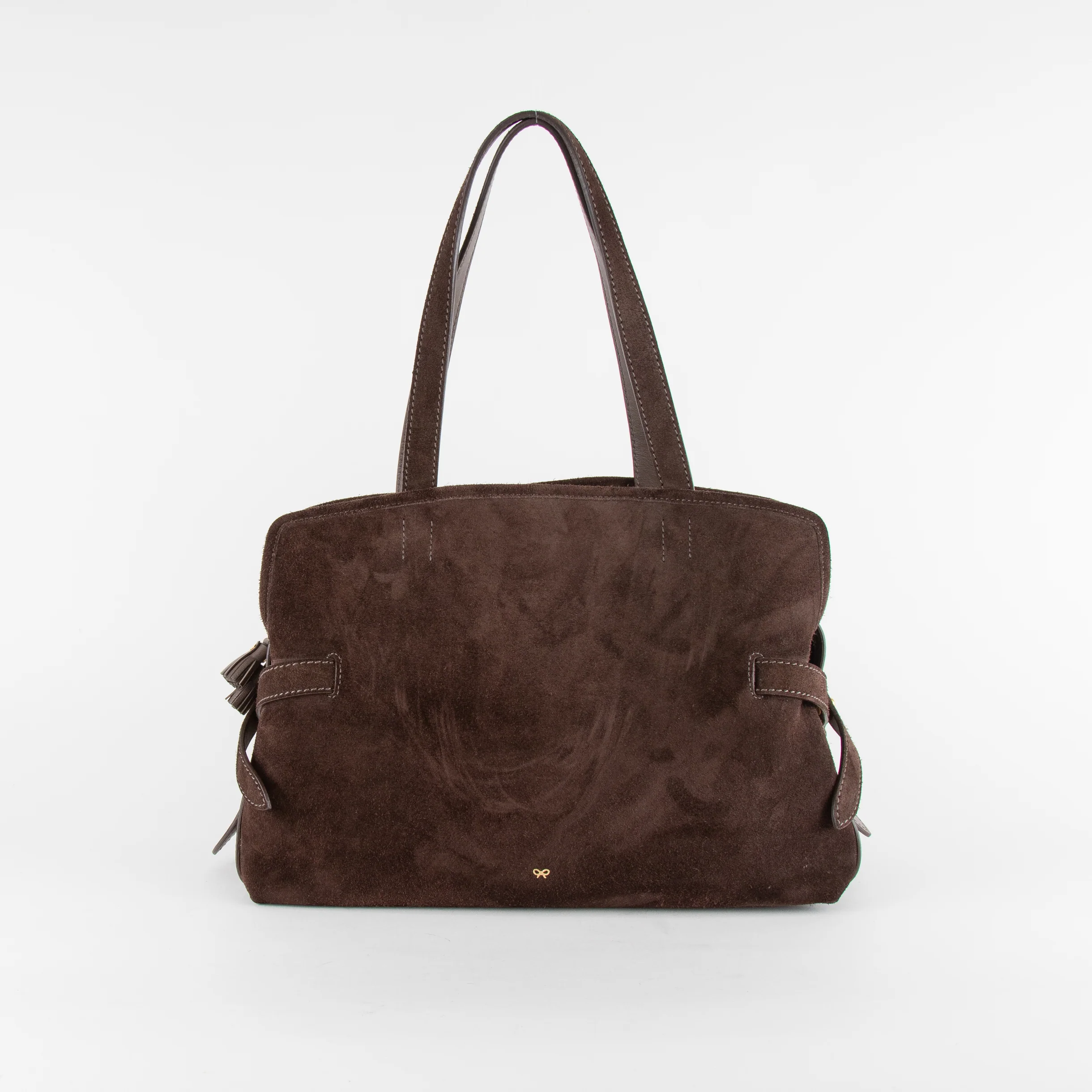 Anya Hindmarch Brown Suede Wilson Tote Bag Brown - Image 5