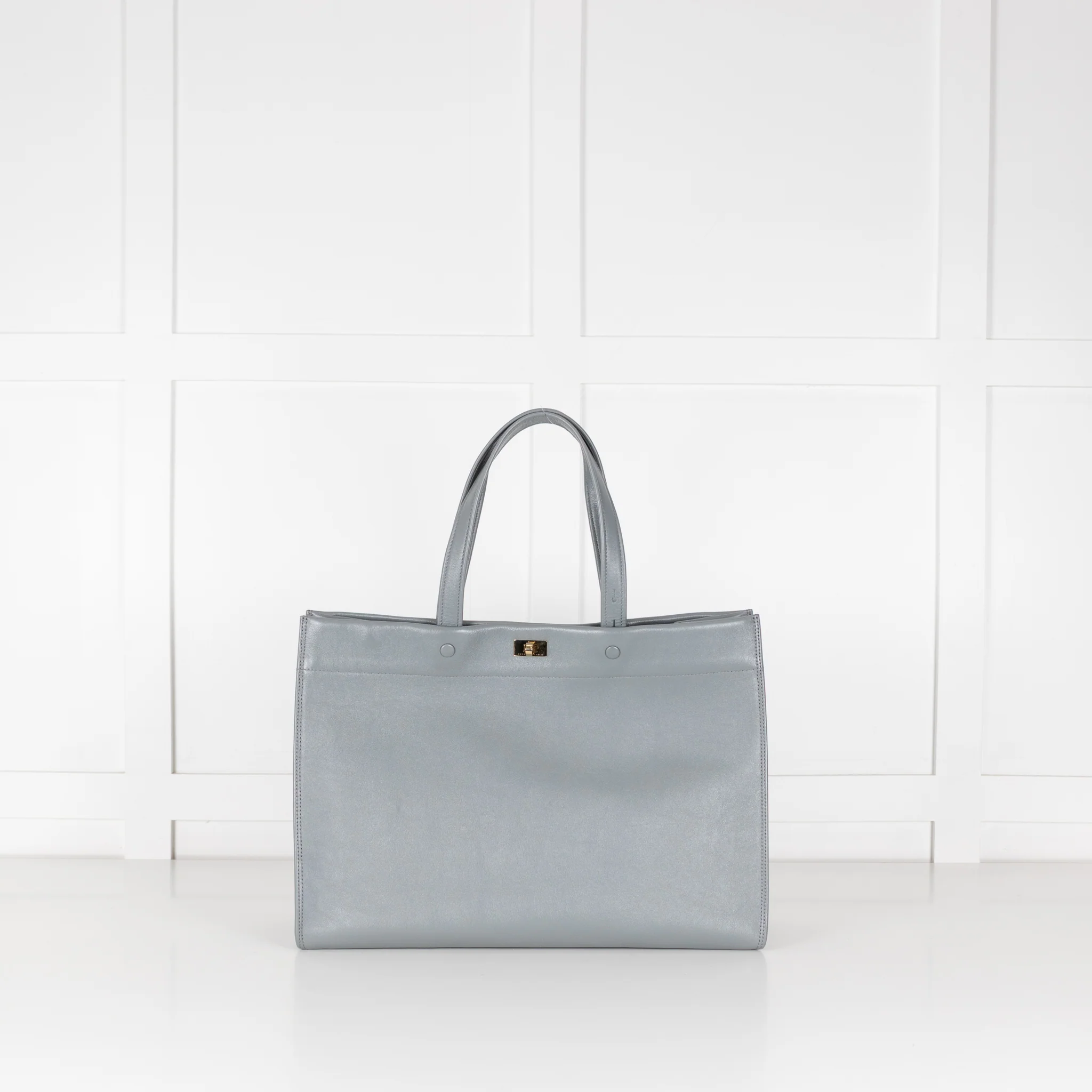 Anya Hindmarch Calf Leather Mortimer Grey LargeTote