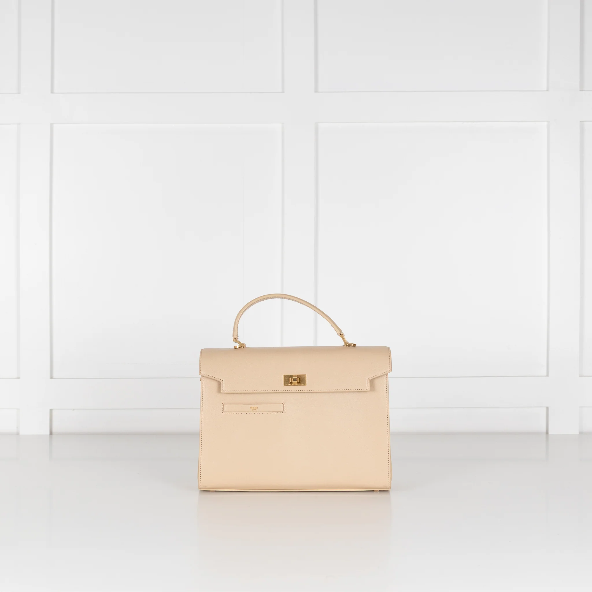 Anya Hindmarch Cream Mortimer Top Handle Bag