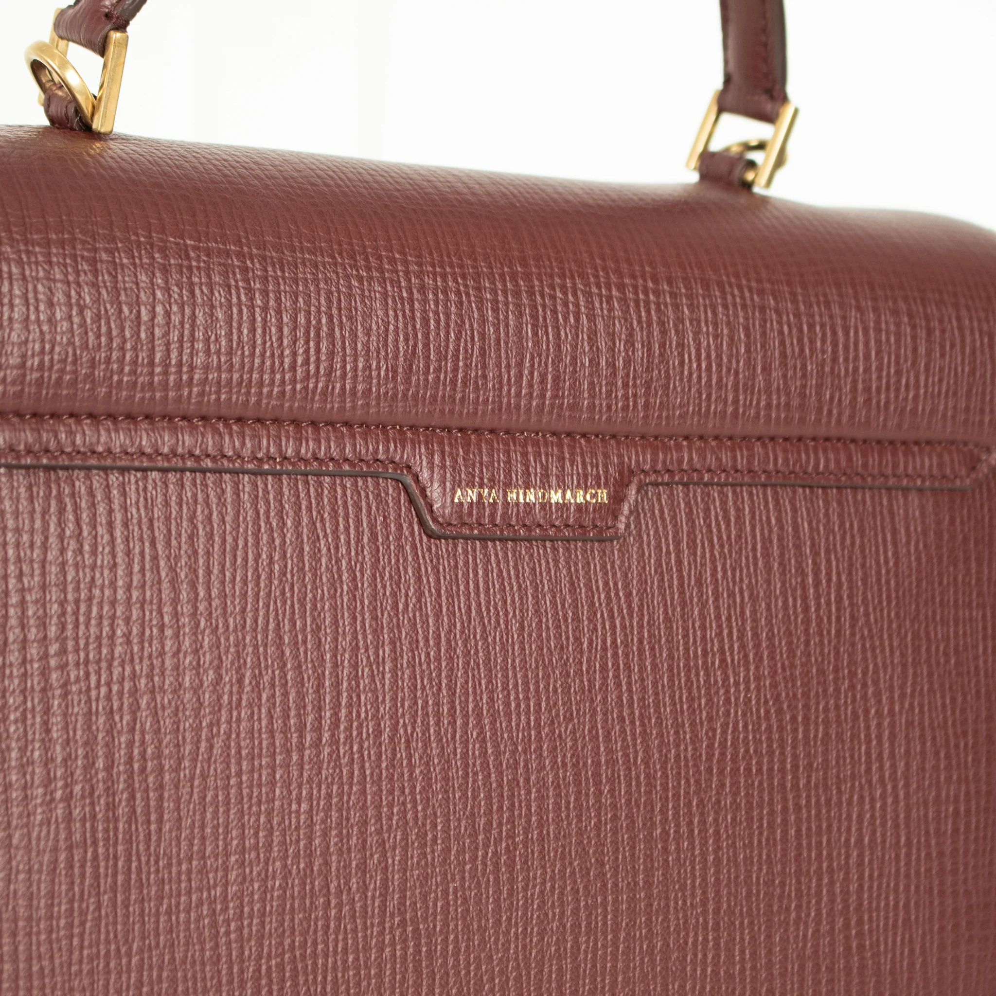 Anya Hindmarch Crosshatch Borolo Red Mortimer Top Handle Bag - Image 11