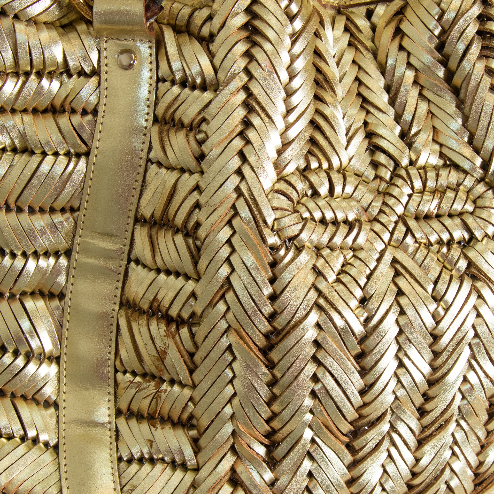 Anya Hindmarch Gold Woven Tassle Bag - Image 6