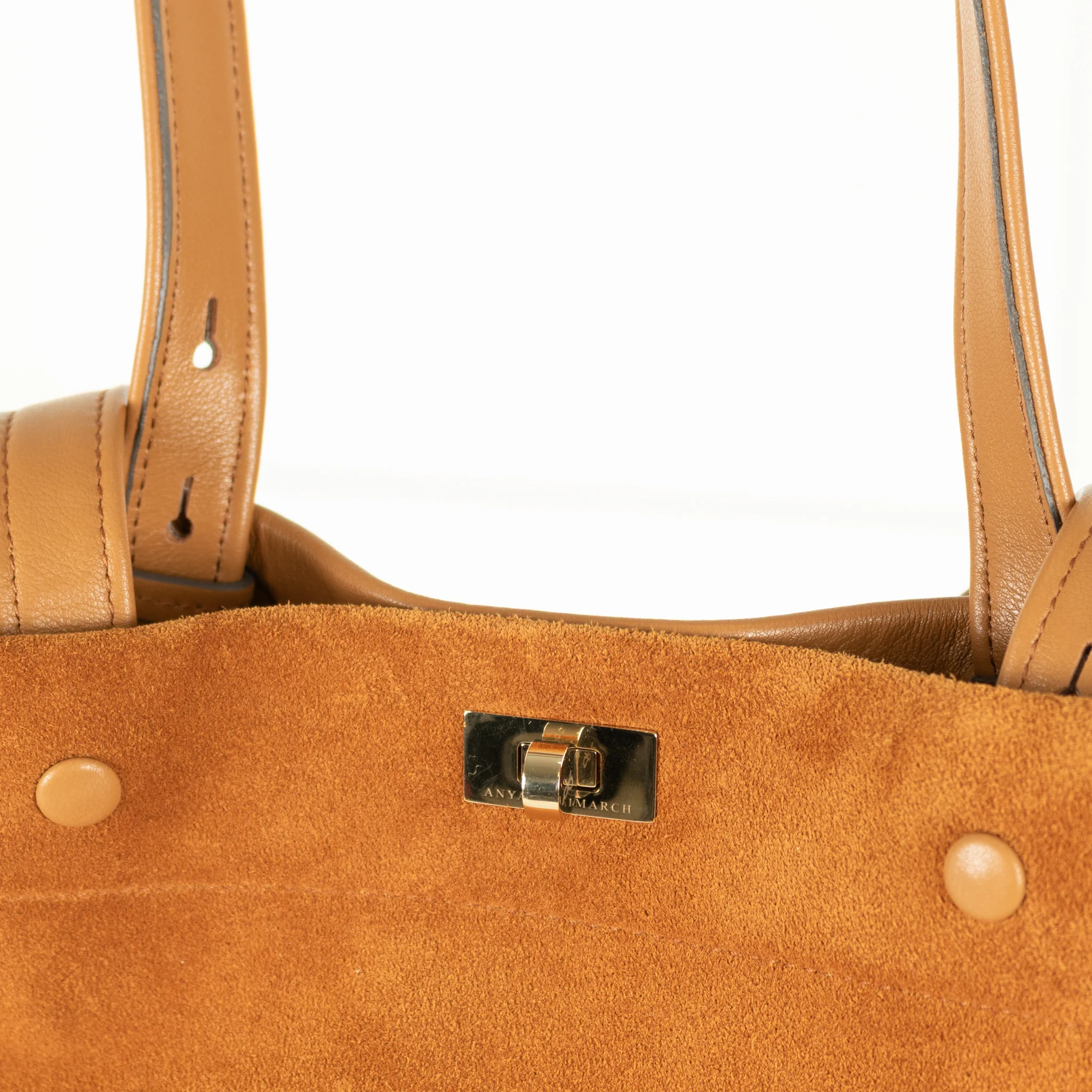 Anya Hindmarch Tan Suede Mortimer Large Tote - Image 6