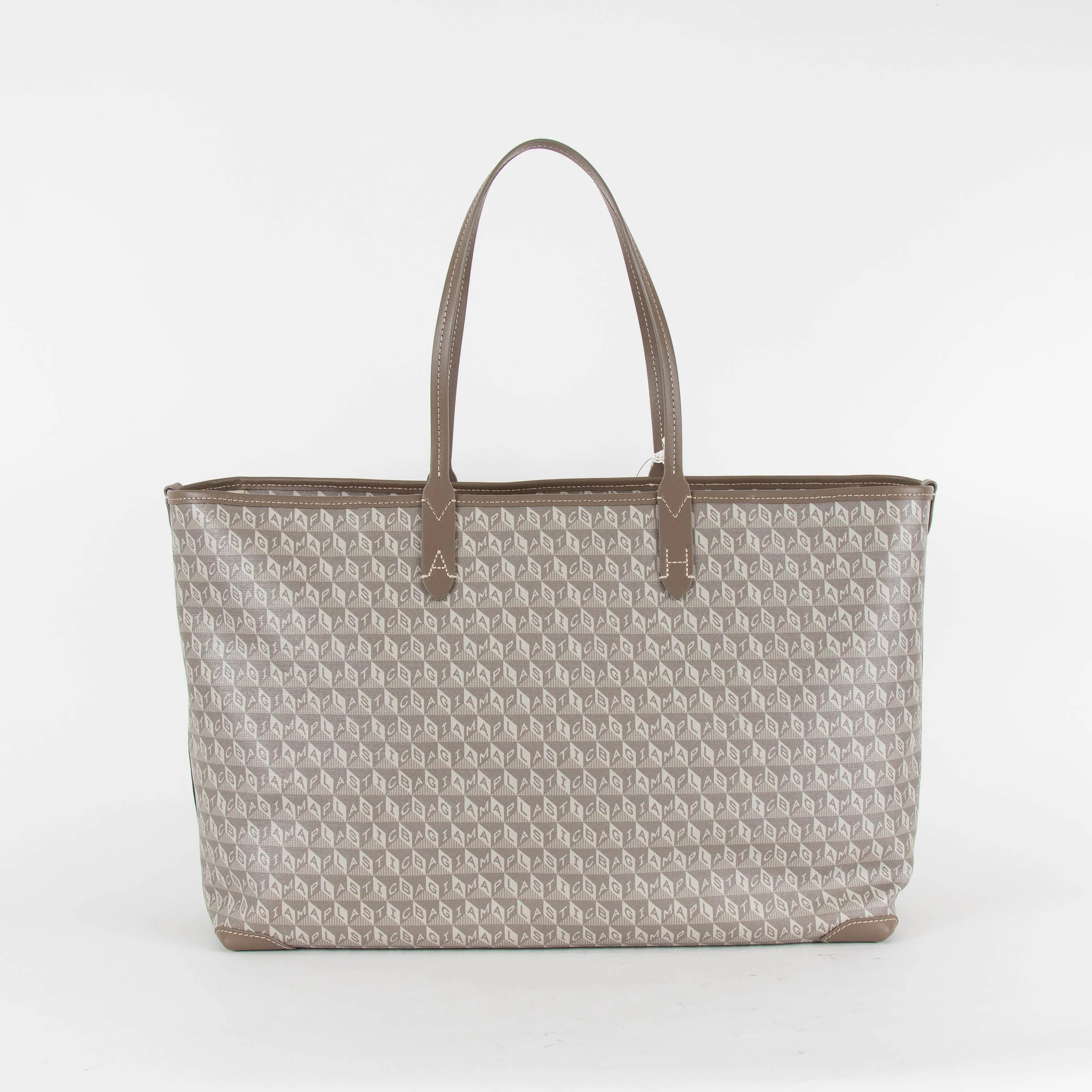 Anya Hindmarch I am a Plastic Bag Wink Zipped Pebble Tote Recycled Canvas - Image 3