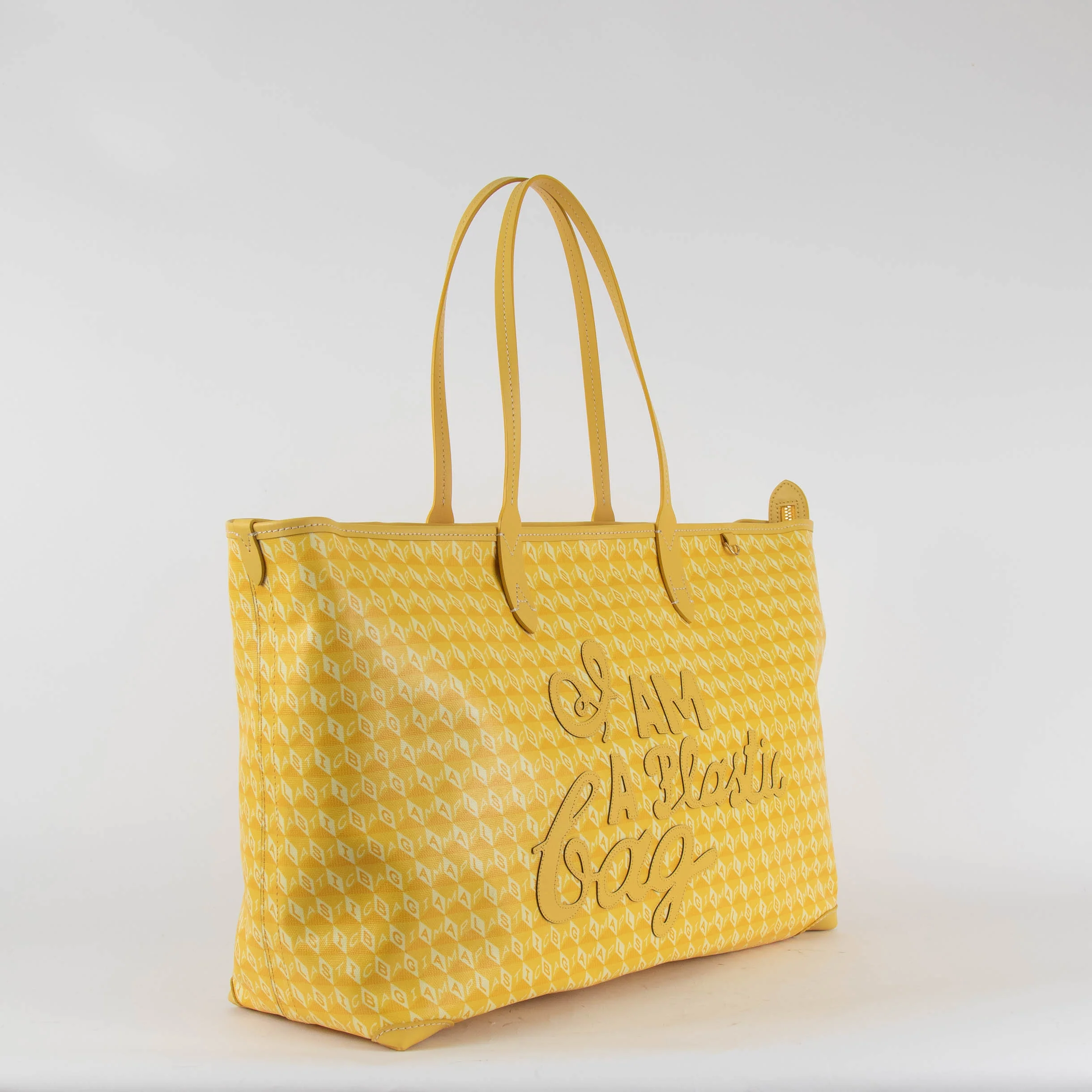 Anya Hindmarch Large I Am A Plastic Bag Tote in Lemon Yellow - Image 3