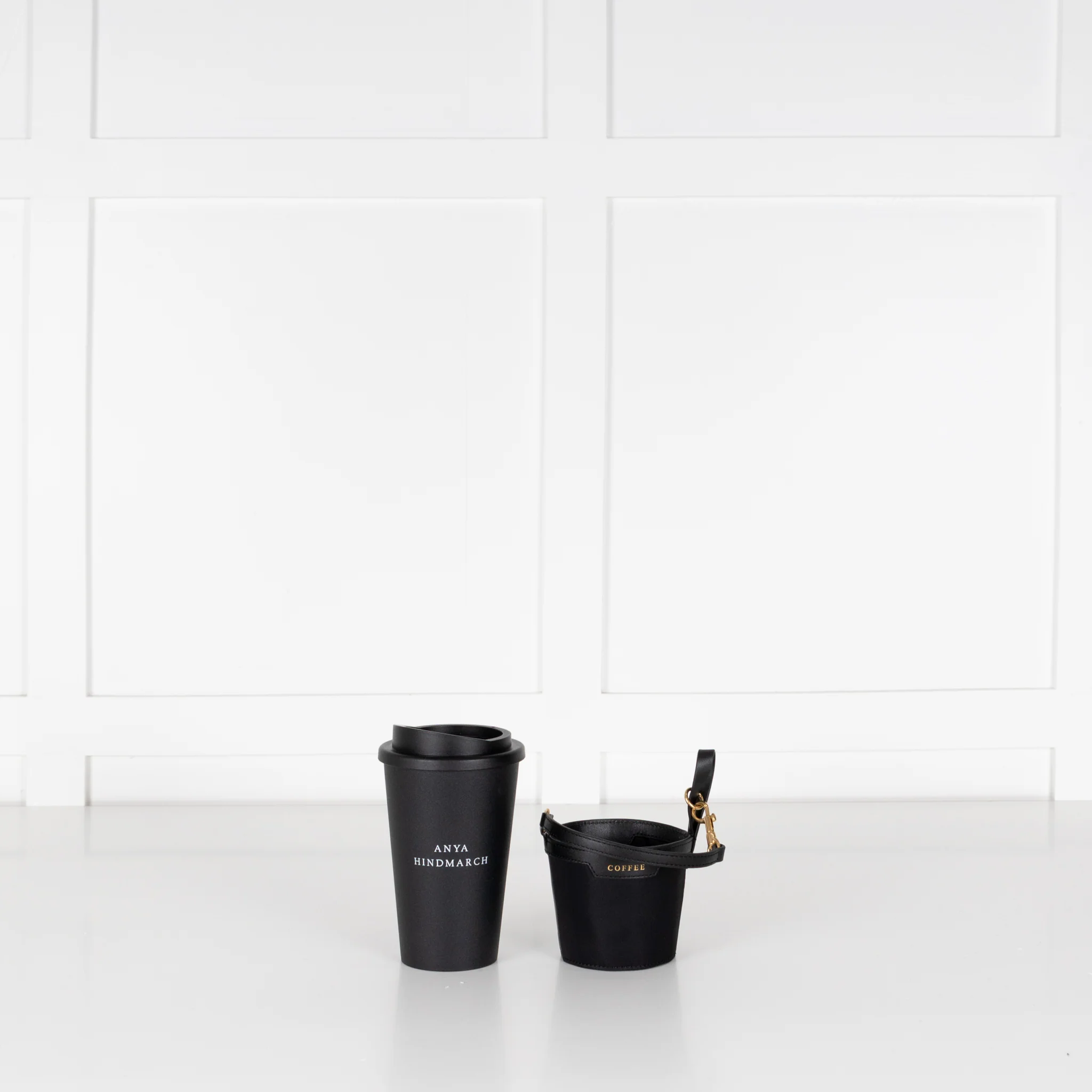 Anya Hindmarch Leather-trimmed Recycled Nylon Cup Holder And Travel Mug - Image 11