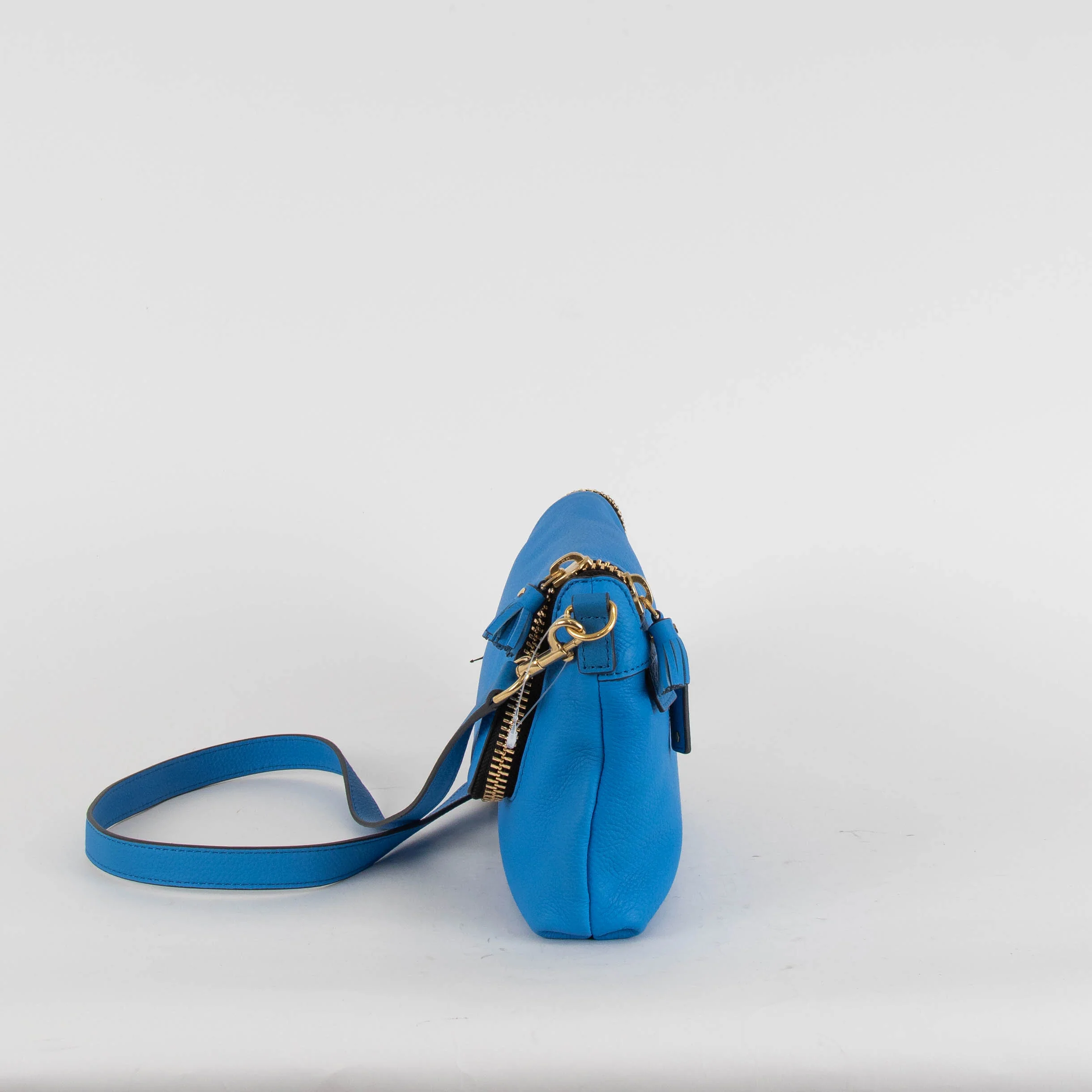 Anya Hindmarch Max Zip Vere Bali Blue Leather Crossbody - Image 5