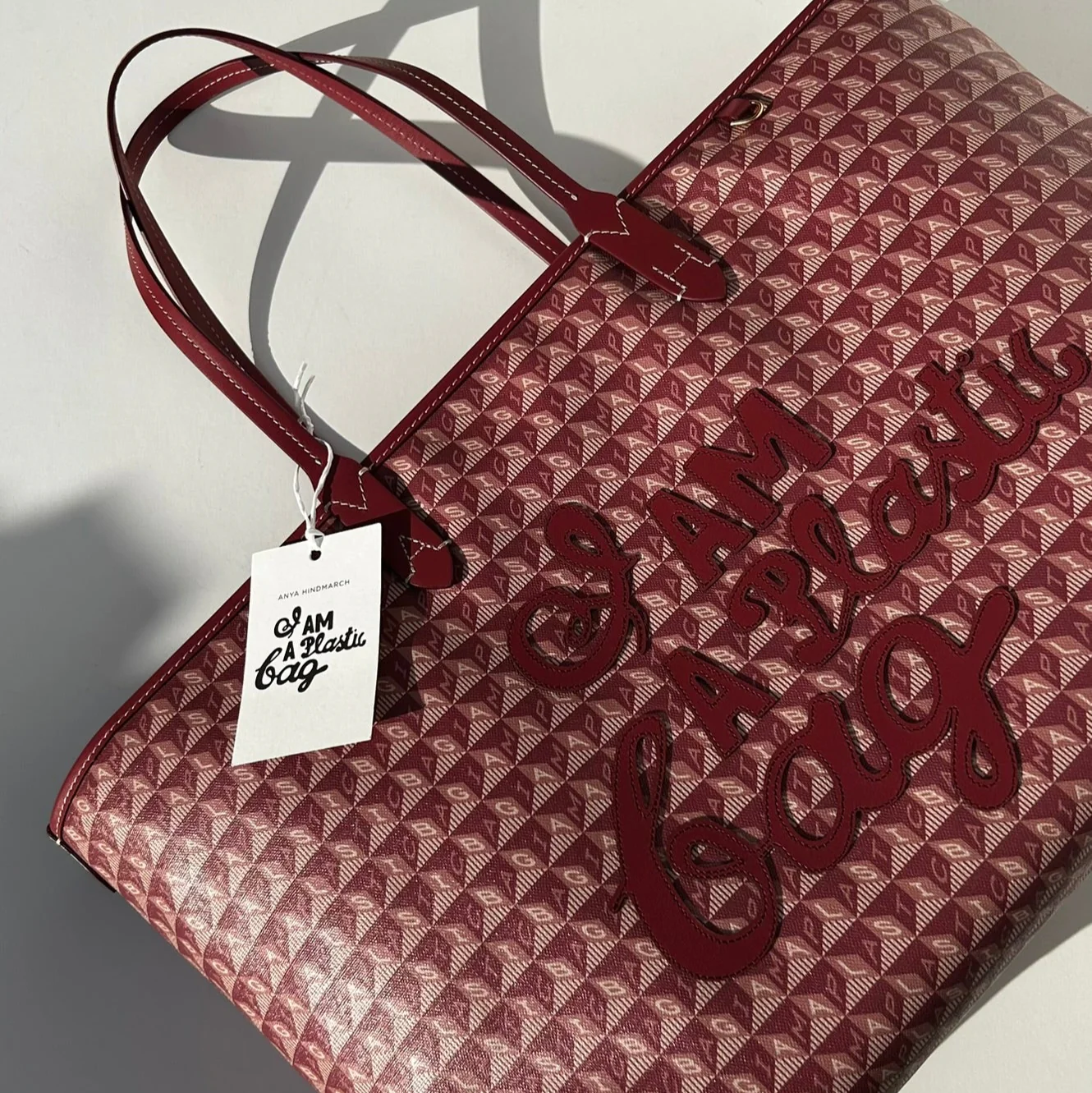 Anya Hindmarch Medium Damson I am a Plastic Bag Zipped Tote - Image 8