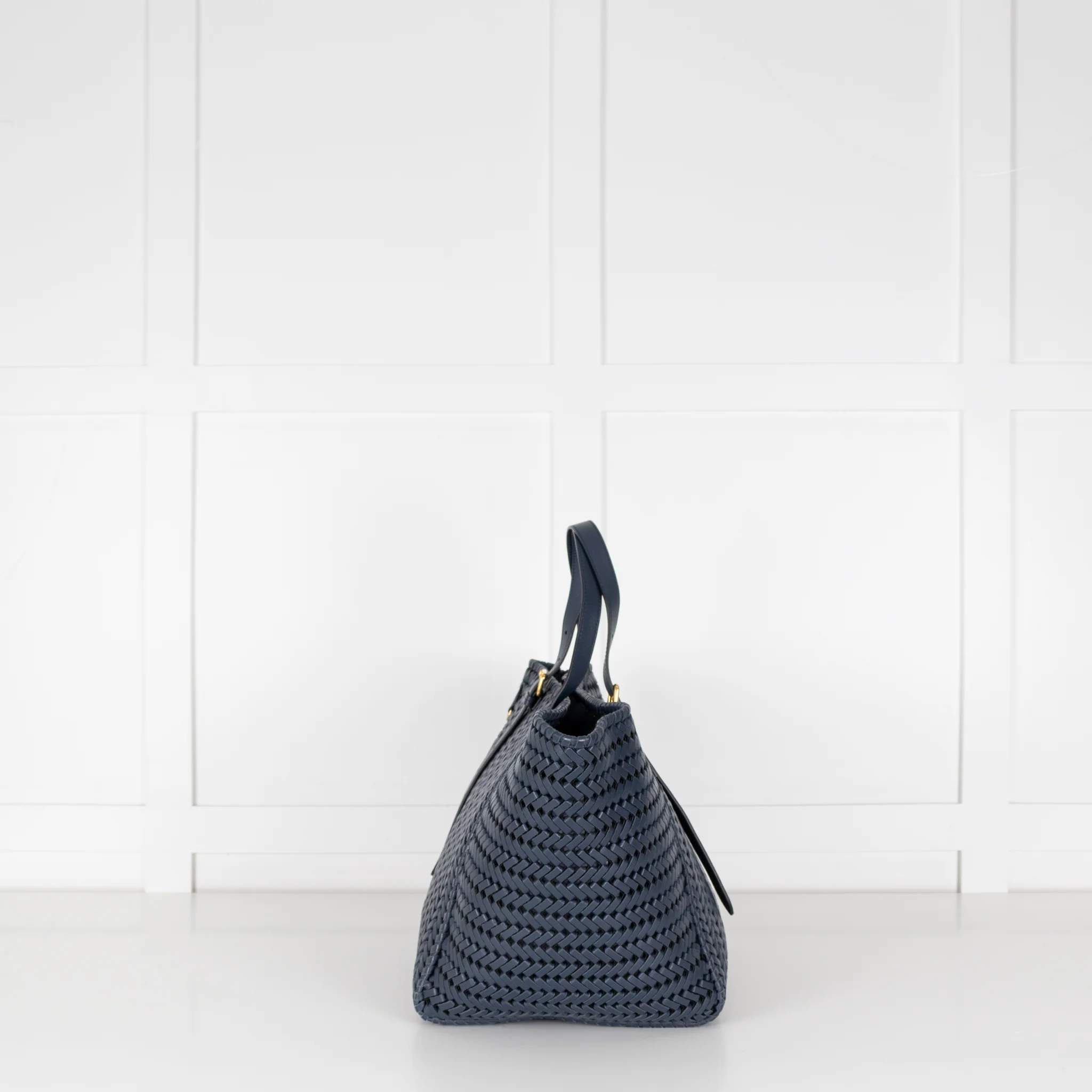 Anya Hindmarch Navy Neeson Large Leather Tote - Image 3