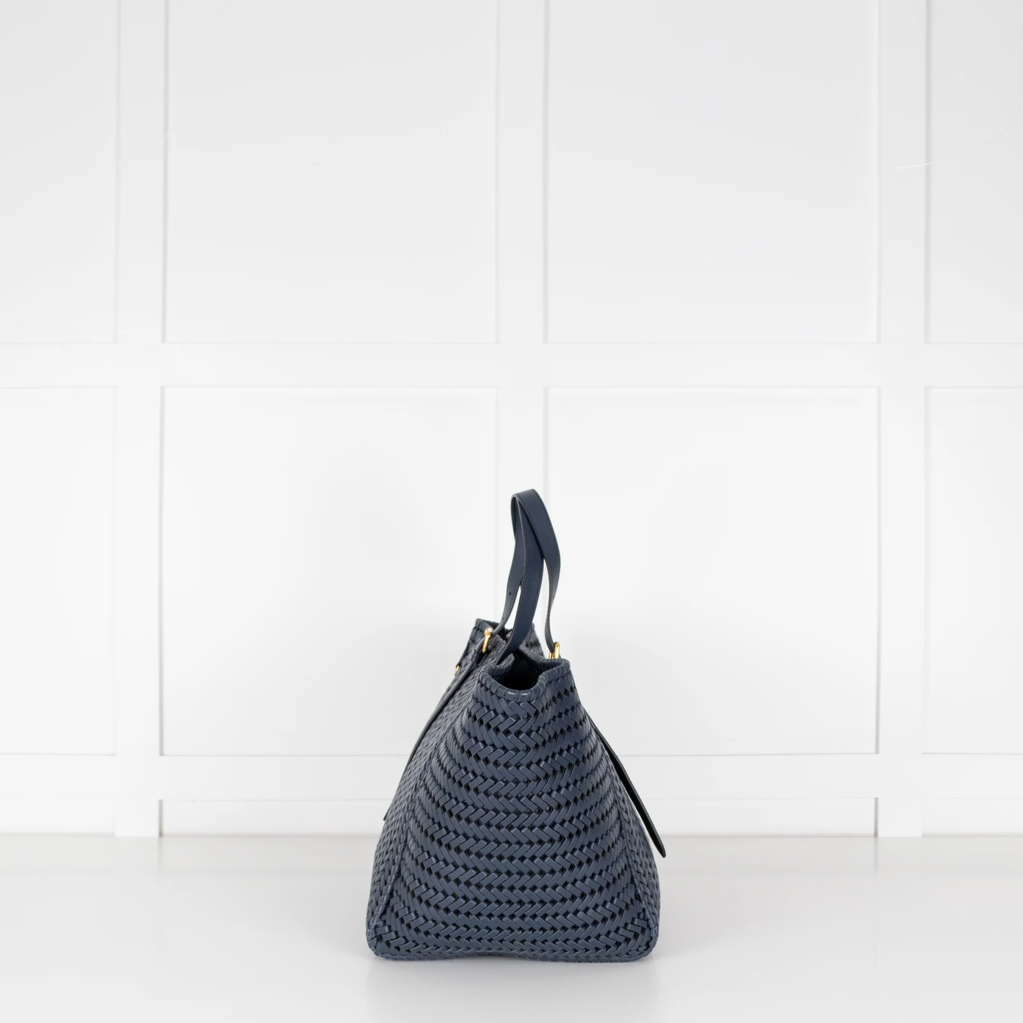 Anya Hindmarch Navy Neeson Large Leather Tote - Image 4