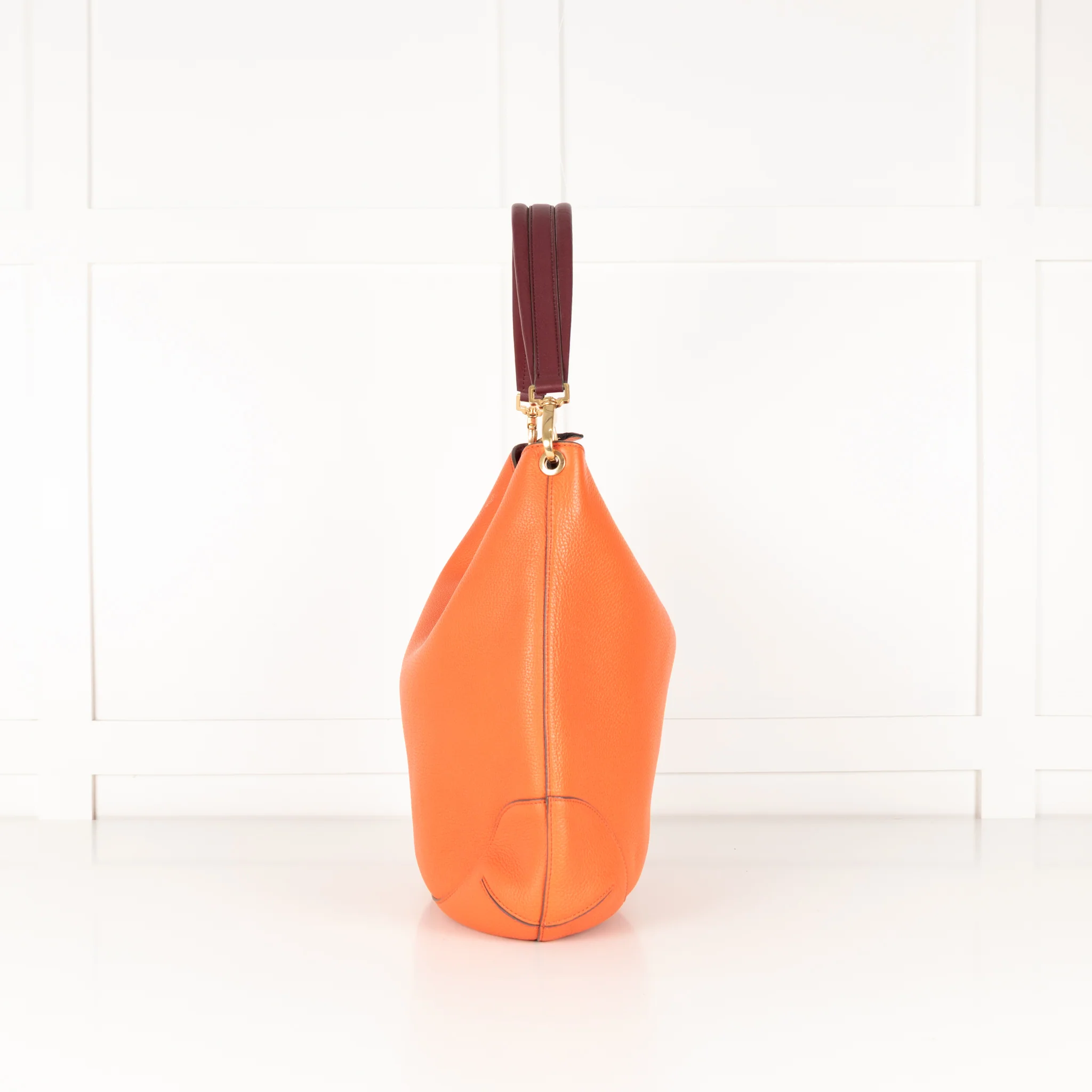 Anya Hindmarch Orange Shoulder Bag with Burgundy Strap - Image 5