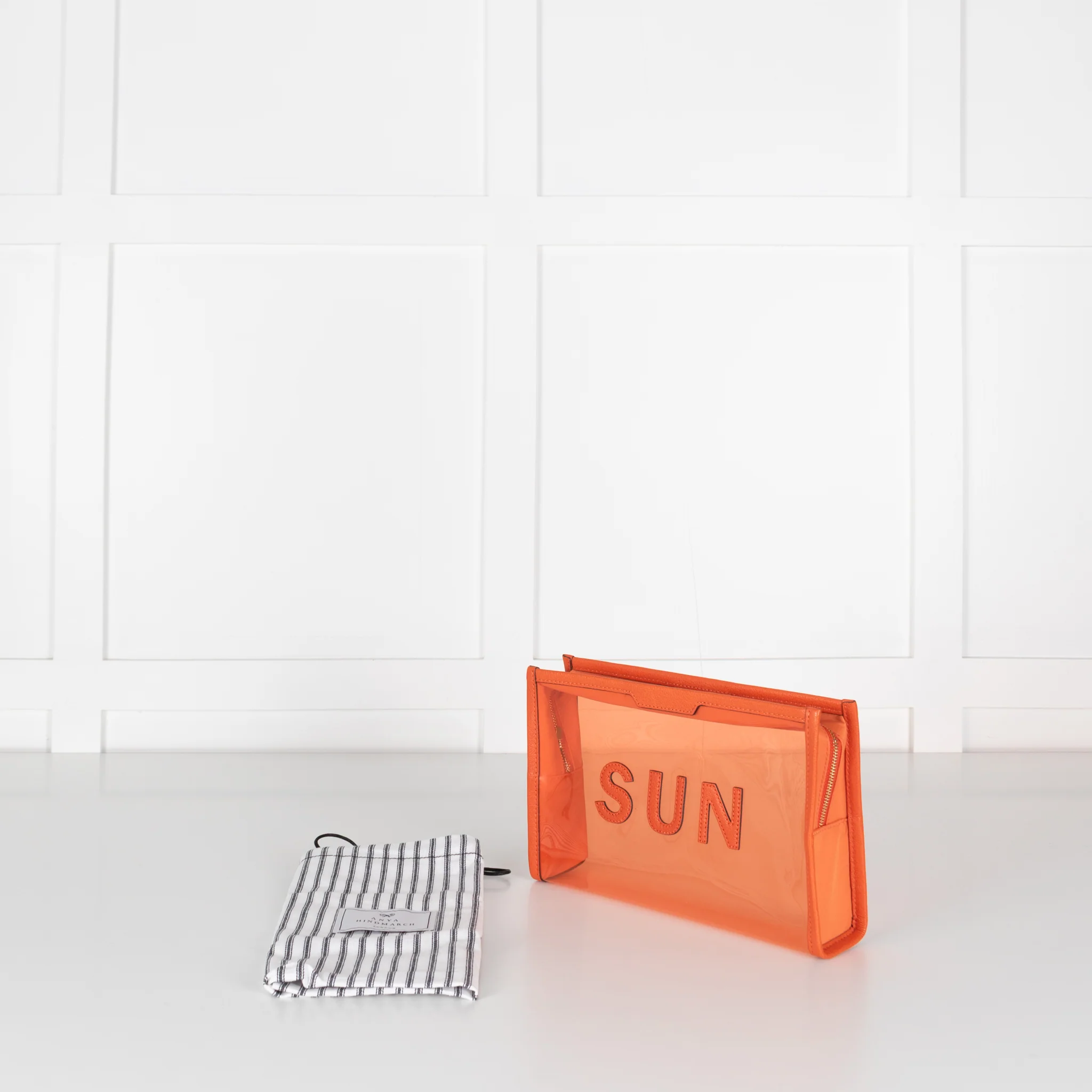 Anya Hindmarch Orange Sun Wash Bag - Image 3