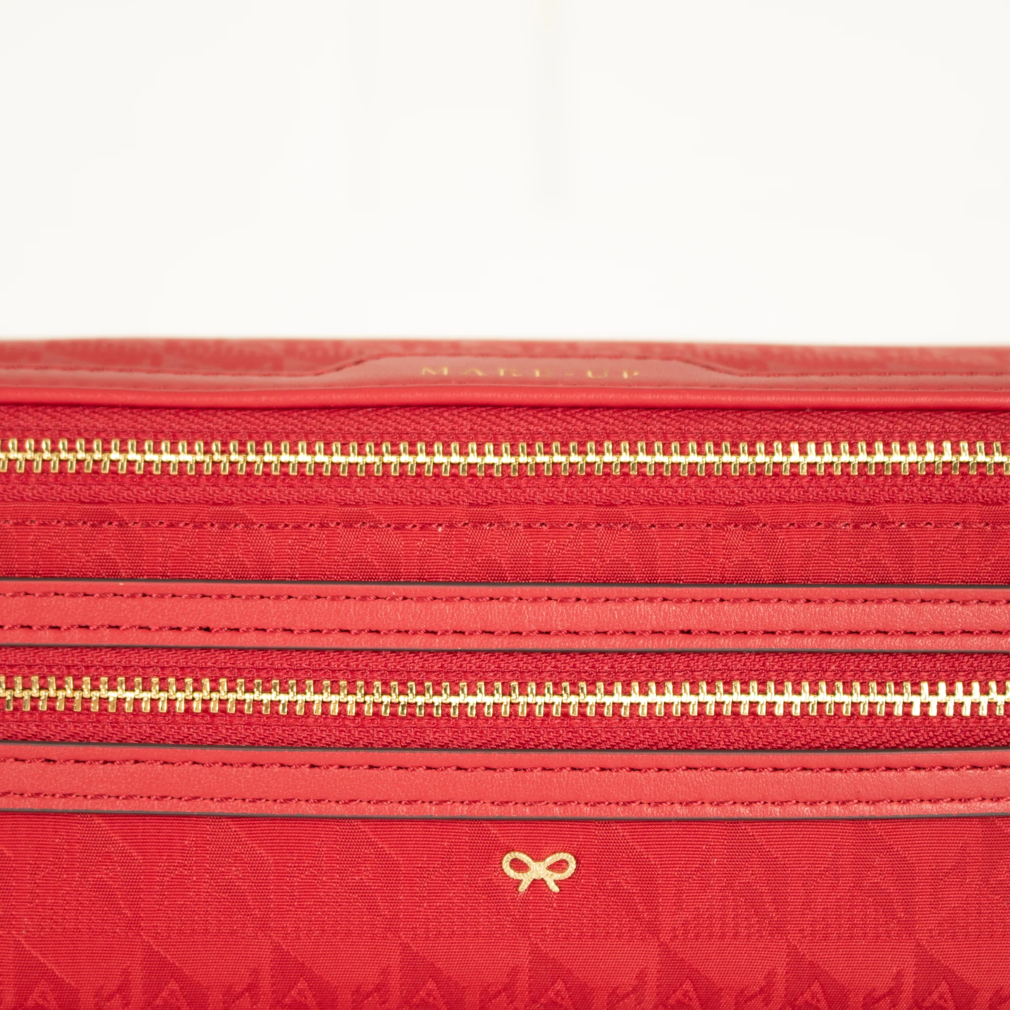 Anya Hindmarch Red Double Nylon Makeup Bag - Image 10