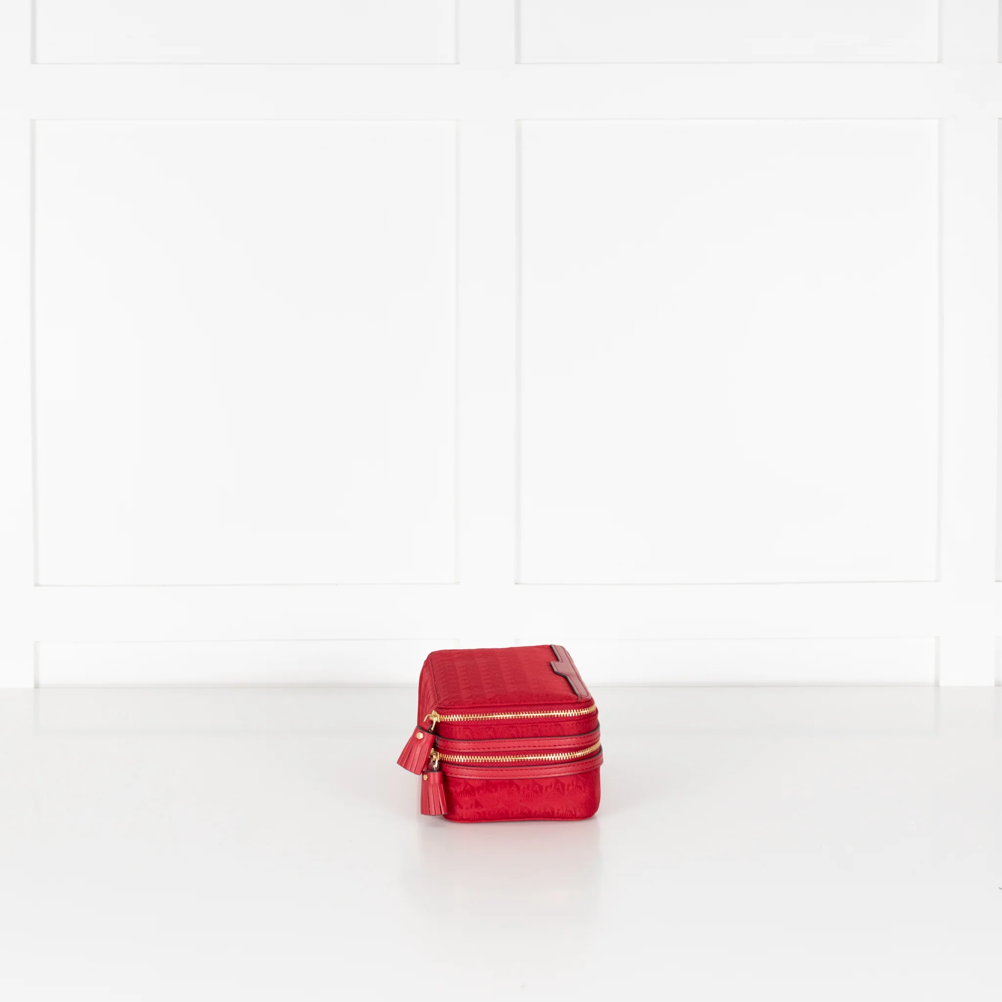 Anya Hindmarch Red Double Nylon Makeup Bag - Image 4