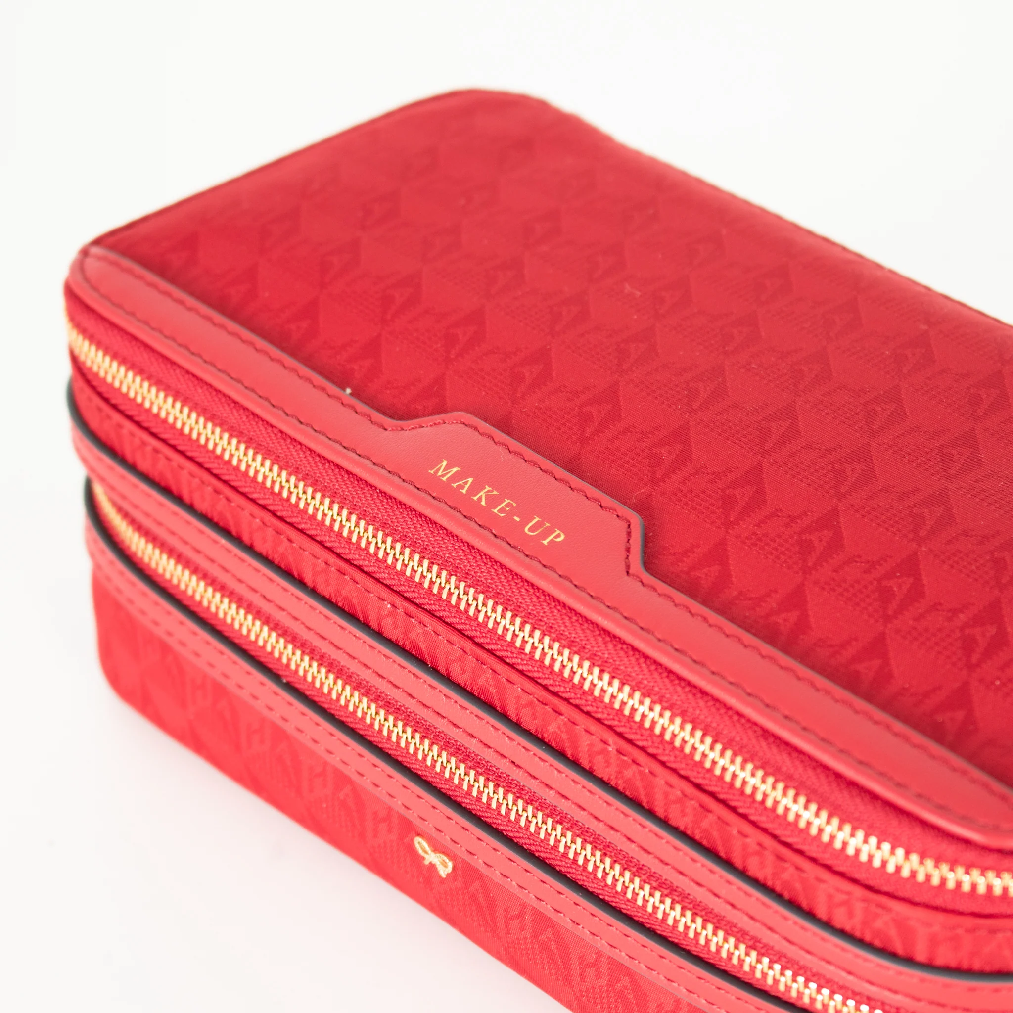 Anya Hindmarch Red Double Nylon Makeup Bag - Image 7