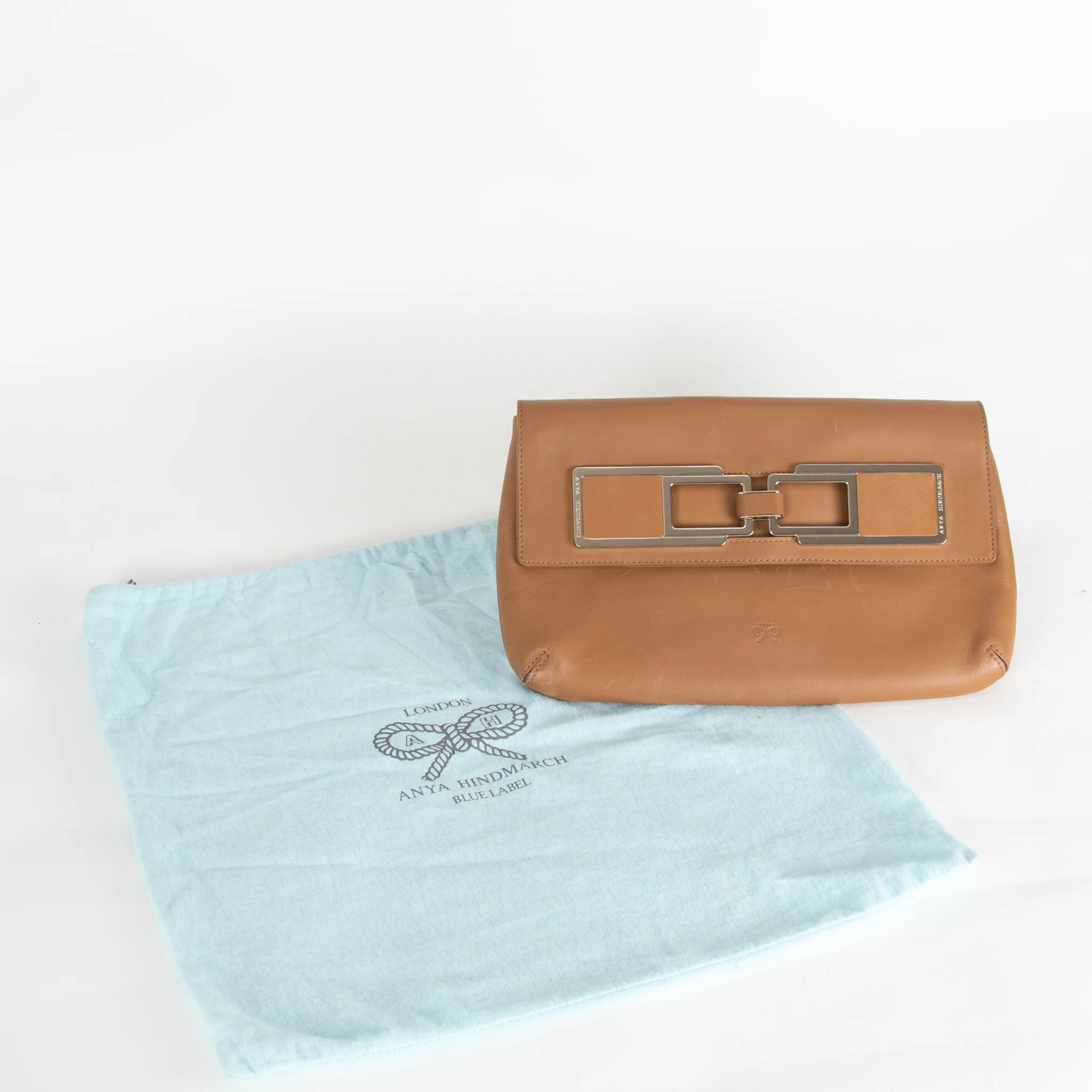 Anya Hindmarch Tan Clutch With Gold Buckle - Image 2