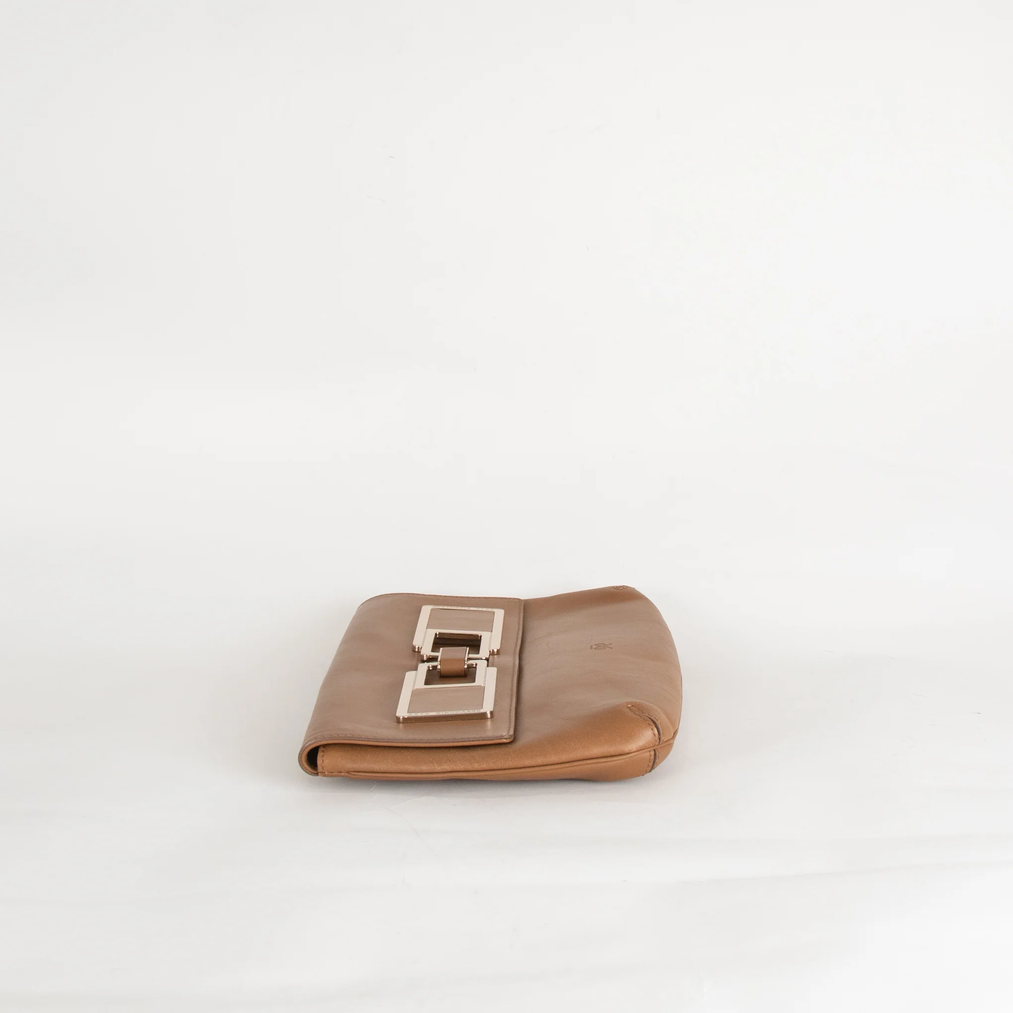 Anya Hindmarch Tan Clutch With Gold Buckle - Image 4