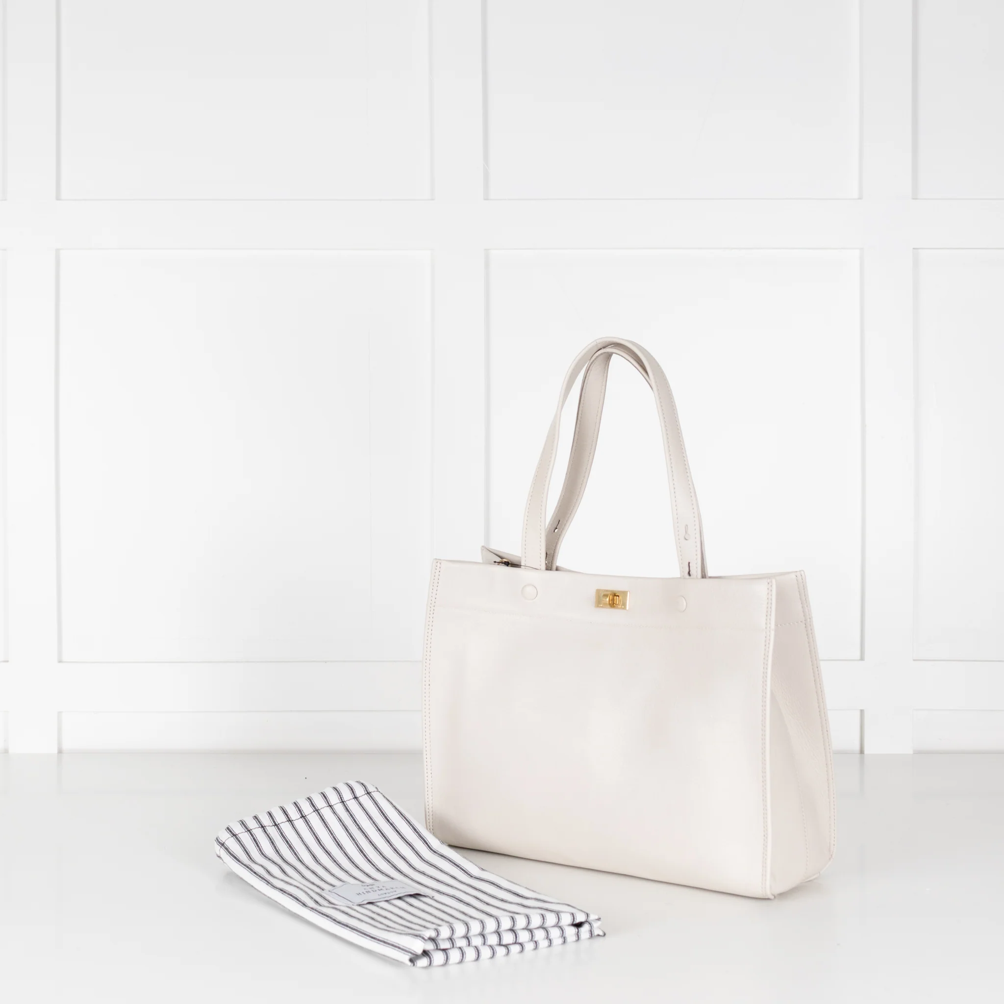 Anya Hindmarch White Calf Leather Mortimer Small Tote - Image 2