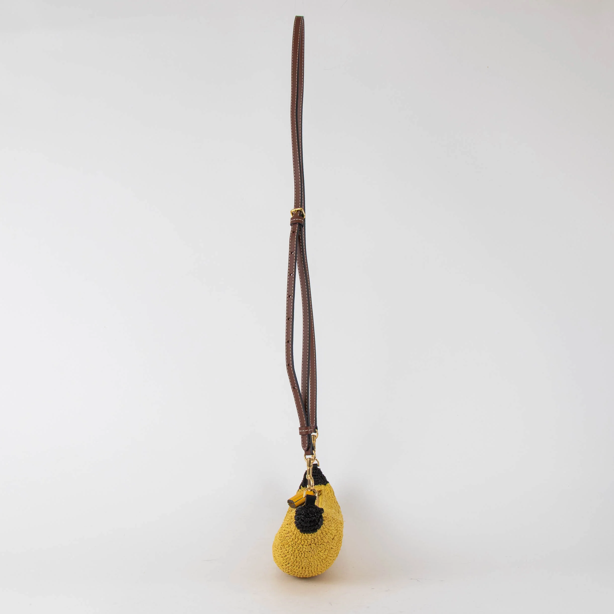 Anya Hindmarch Yellow Banana Raffia Crossbody Bag - Image 4