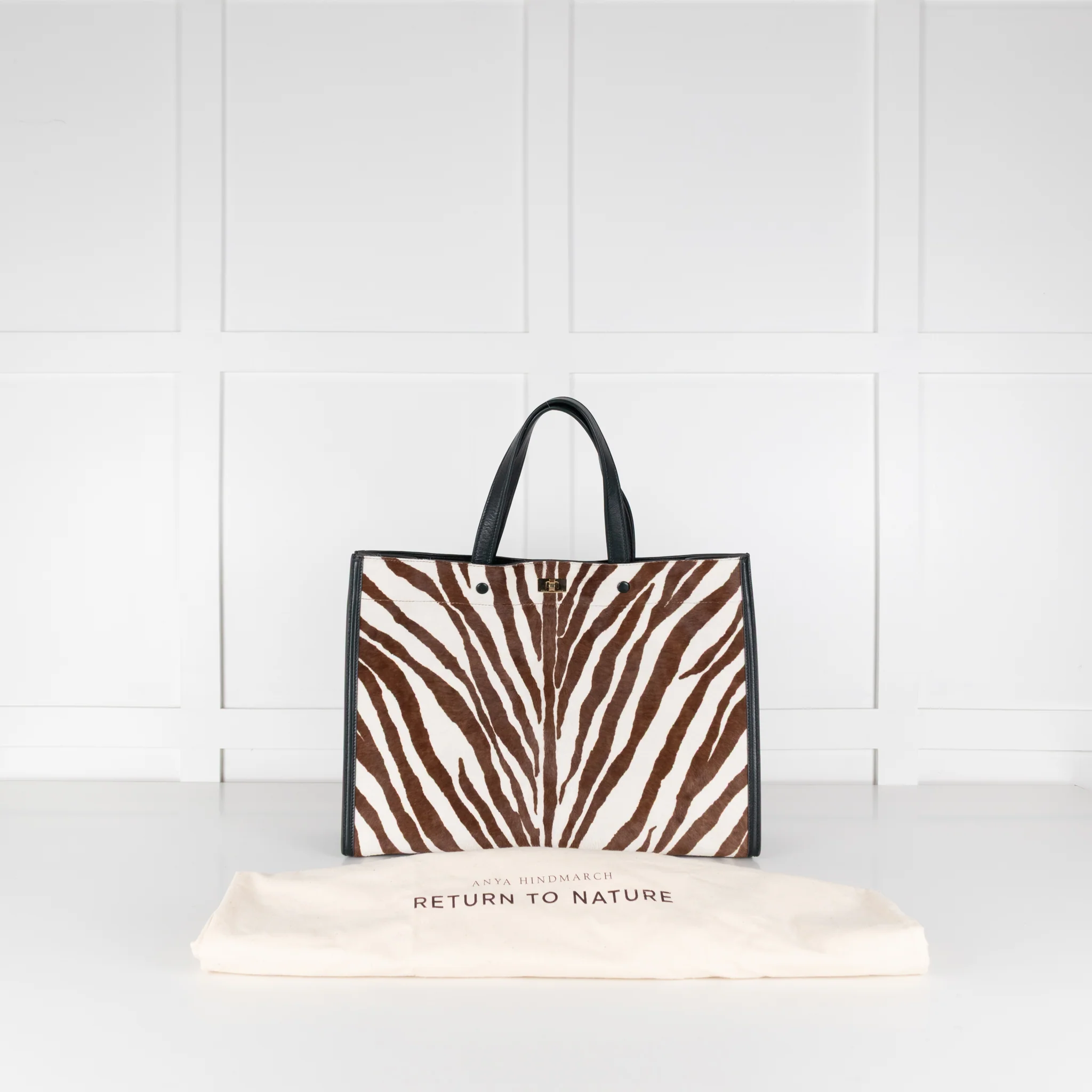 Anya Hindmarch Zebra Print Calf Leather mortimer Large Tote - Image 2
