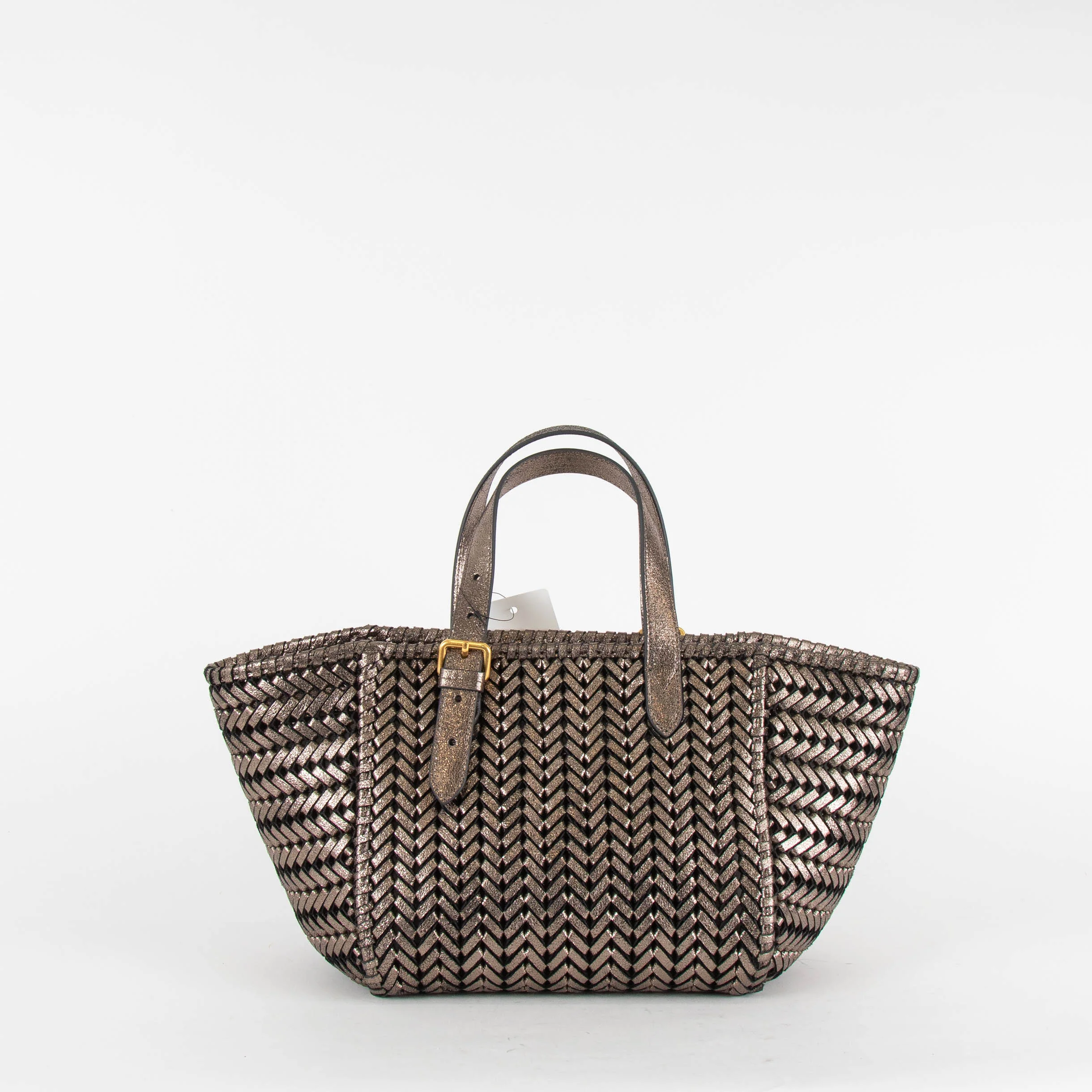 Anya Hinmarch Neeson Pewter Small leather Tote Bag - Image 3