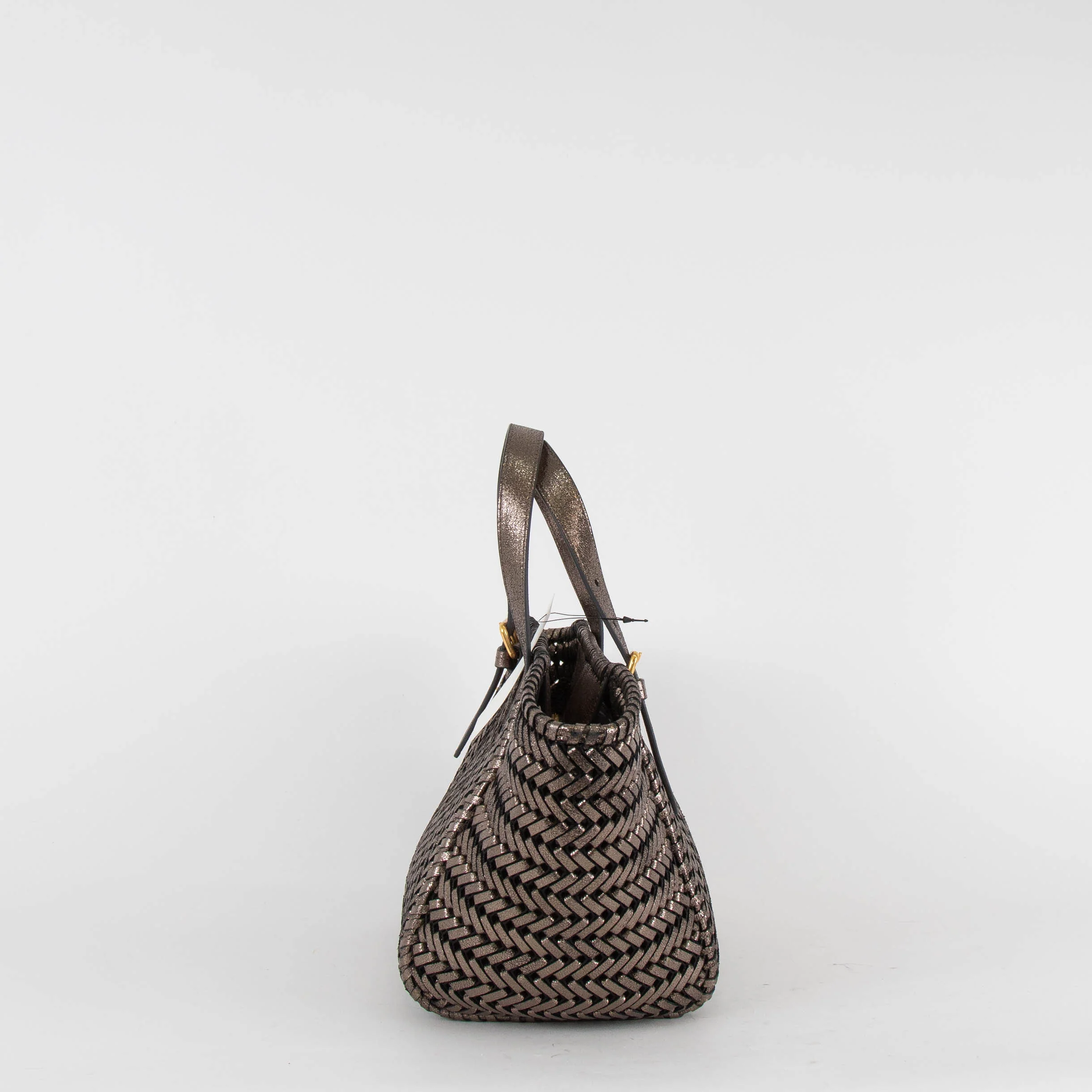 Anya Hinmarch Neeson Pewter Small leather Tote Bag - Image 4