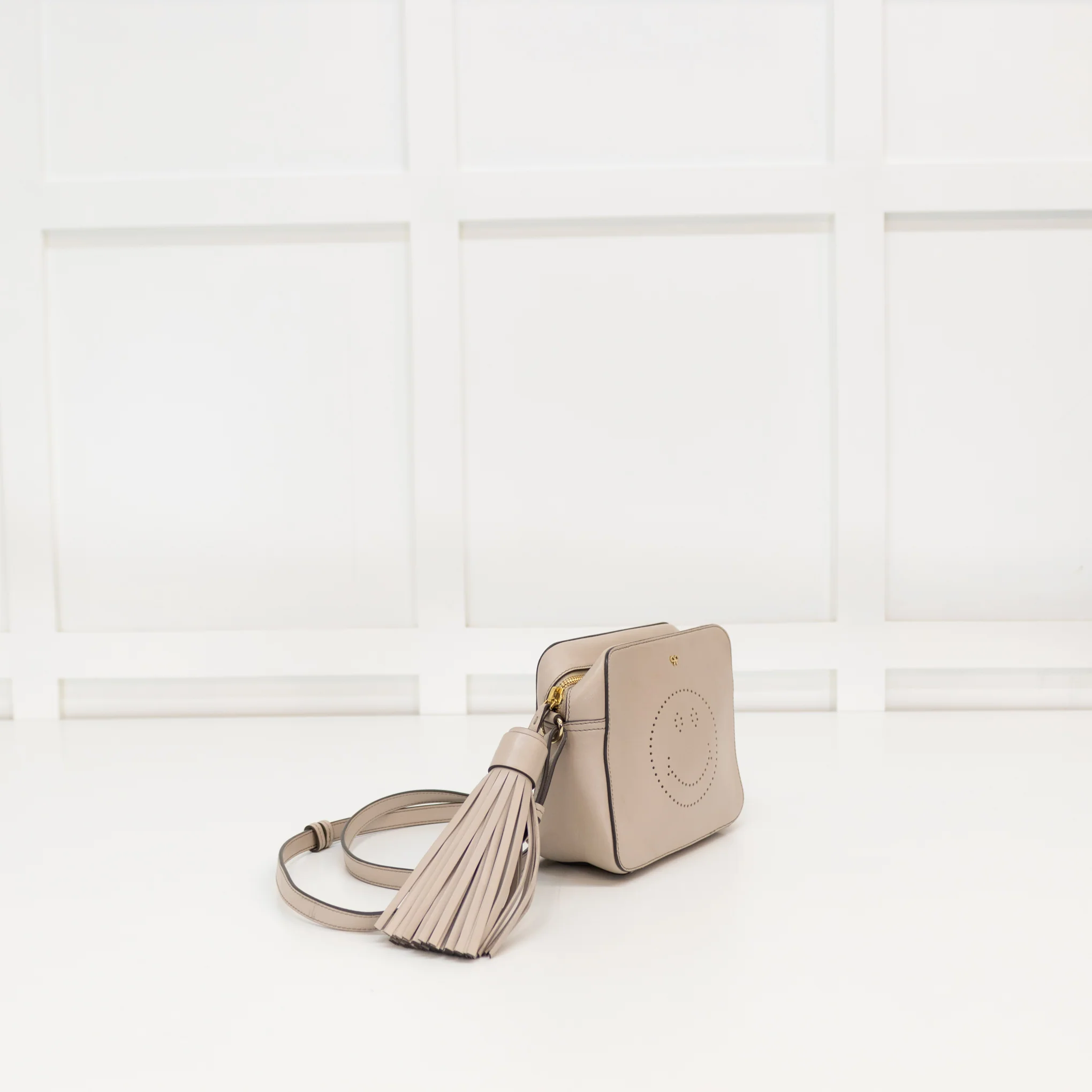 Anya Hndmarch Grey Smiley Face Crossbody Bag - Image 2