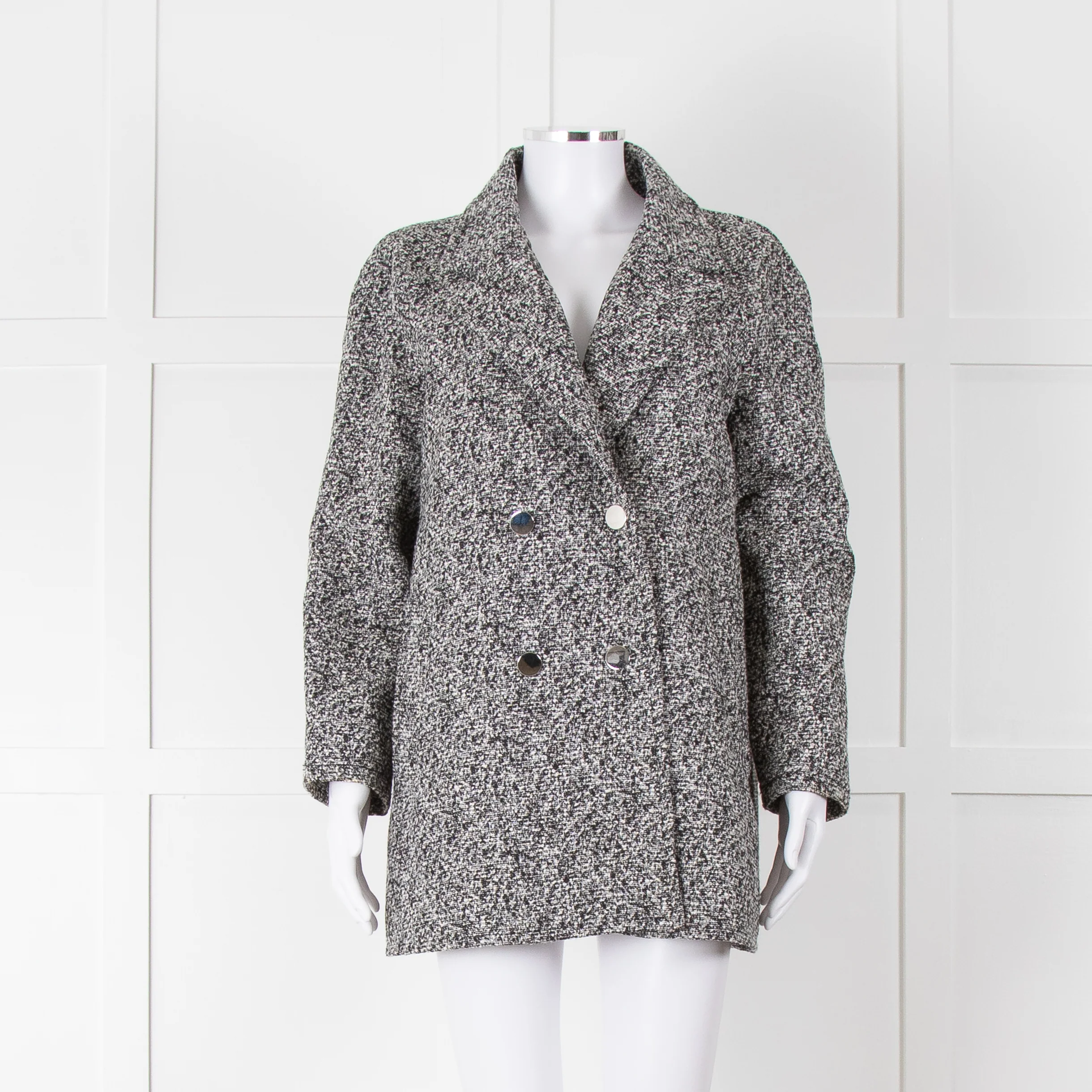 A.P.C Michelle  Black & White Fleck Short Coat