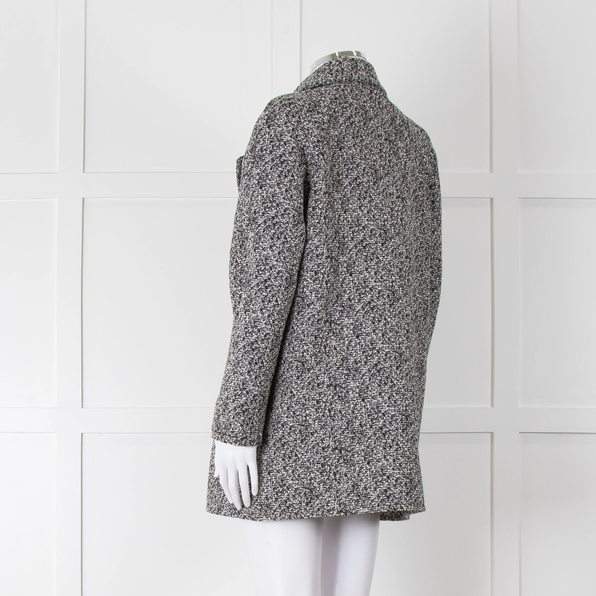 A.P.C Michelle  Black & White Fleck Short Coat - Image 6