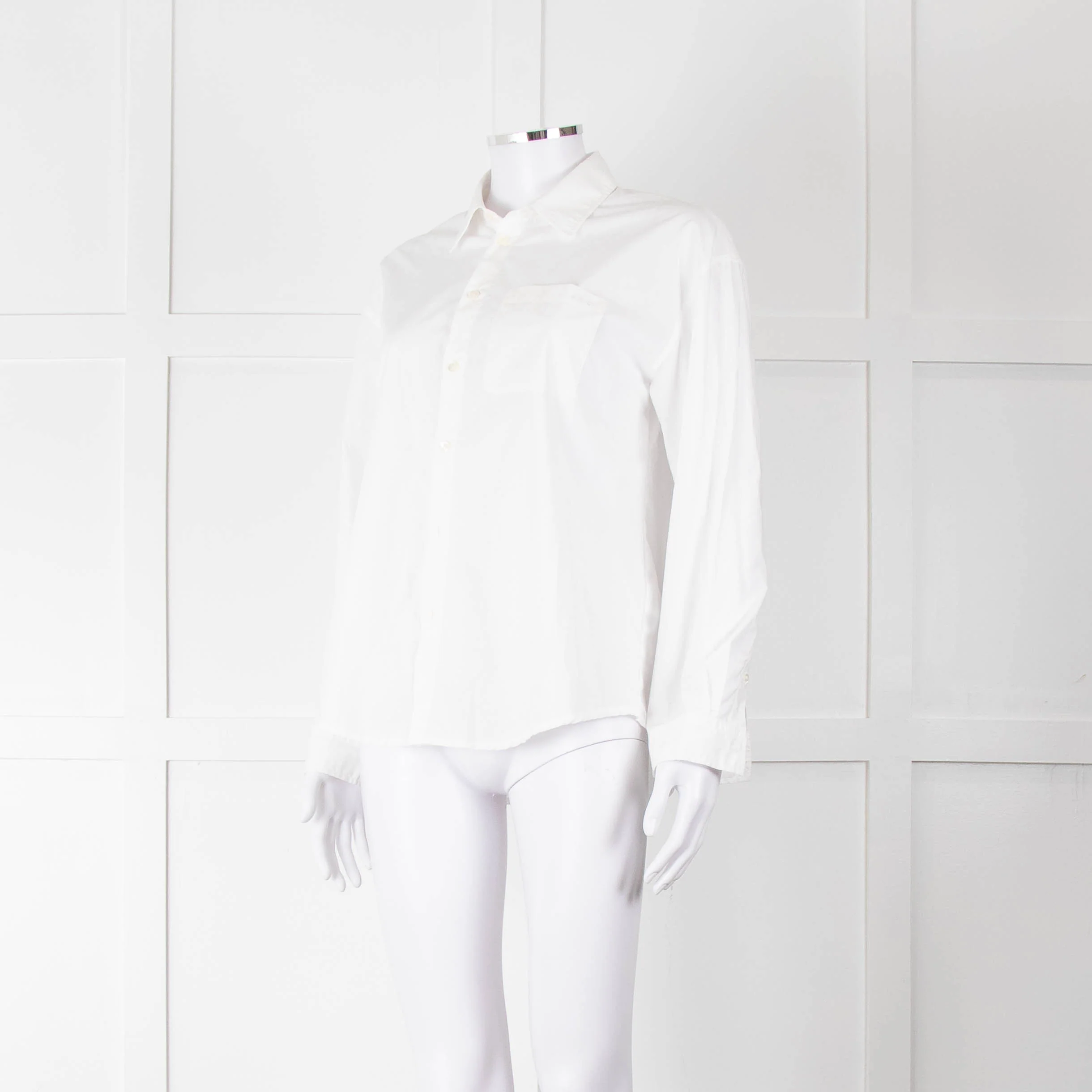 A.P.C White Cotton Front Pocket Shirt - Image 8