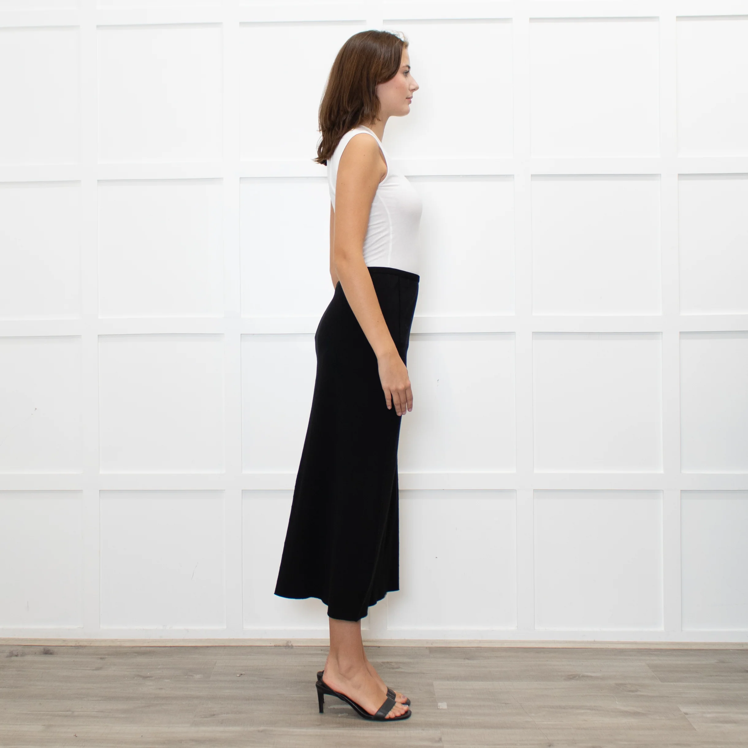 A.POC Issey Miyake Black Cotton Blend Jersey Long Skirt - Image 6