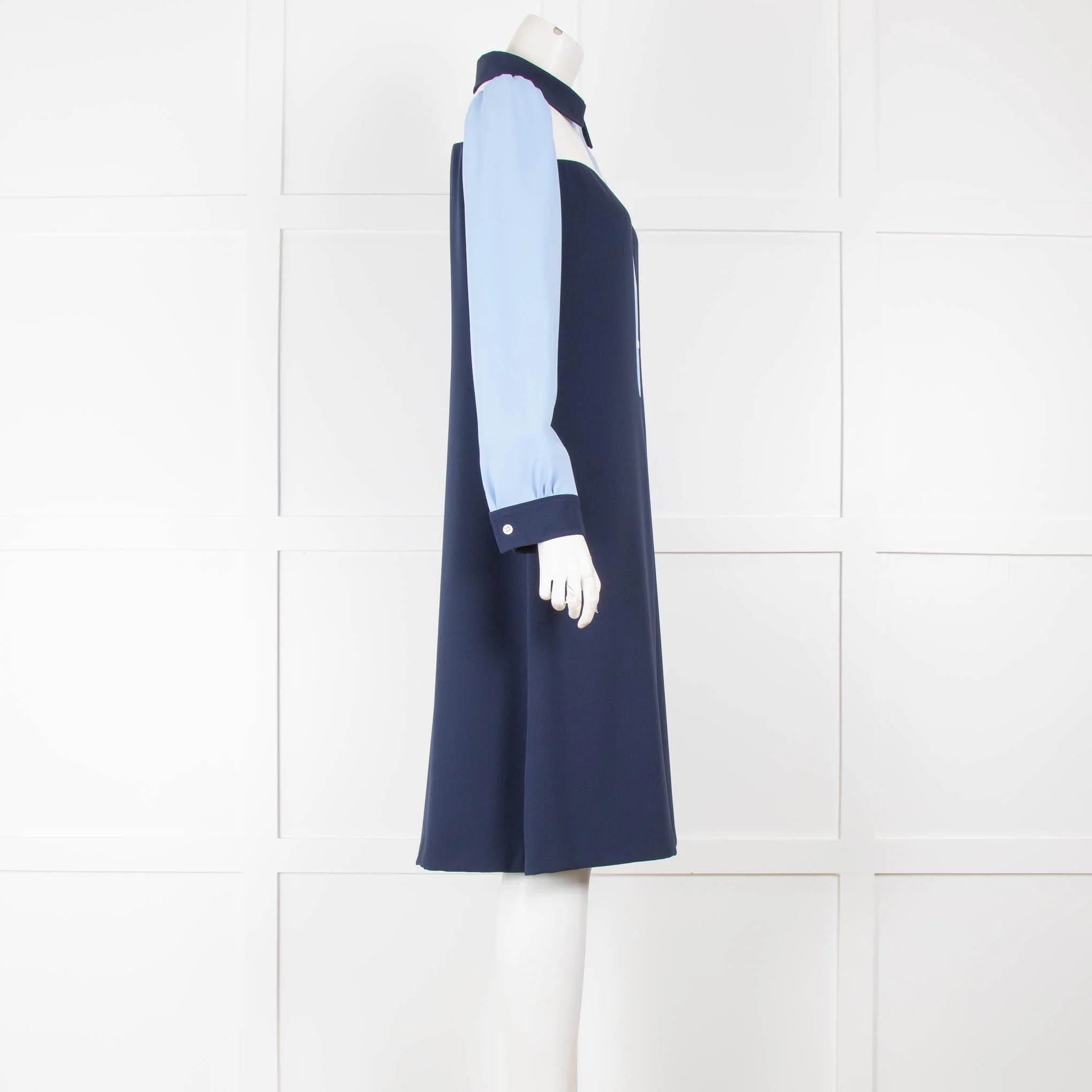 A.P.C Navy Blue Long Sleeve Dress - Image 2