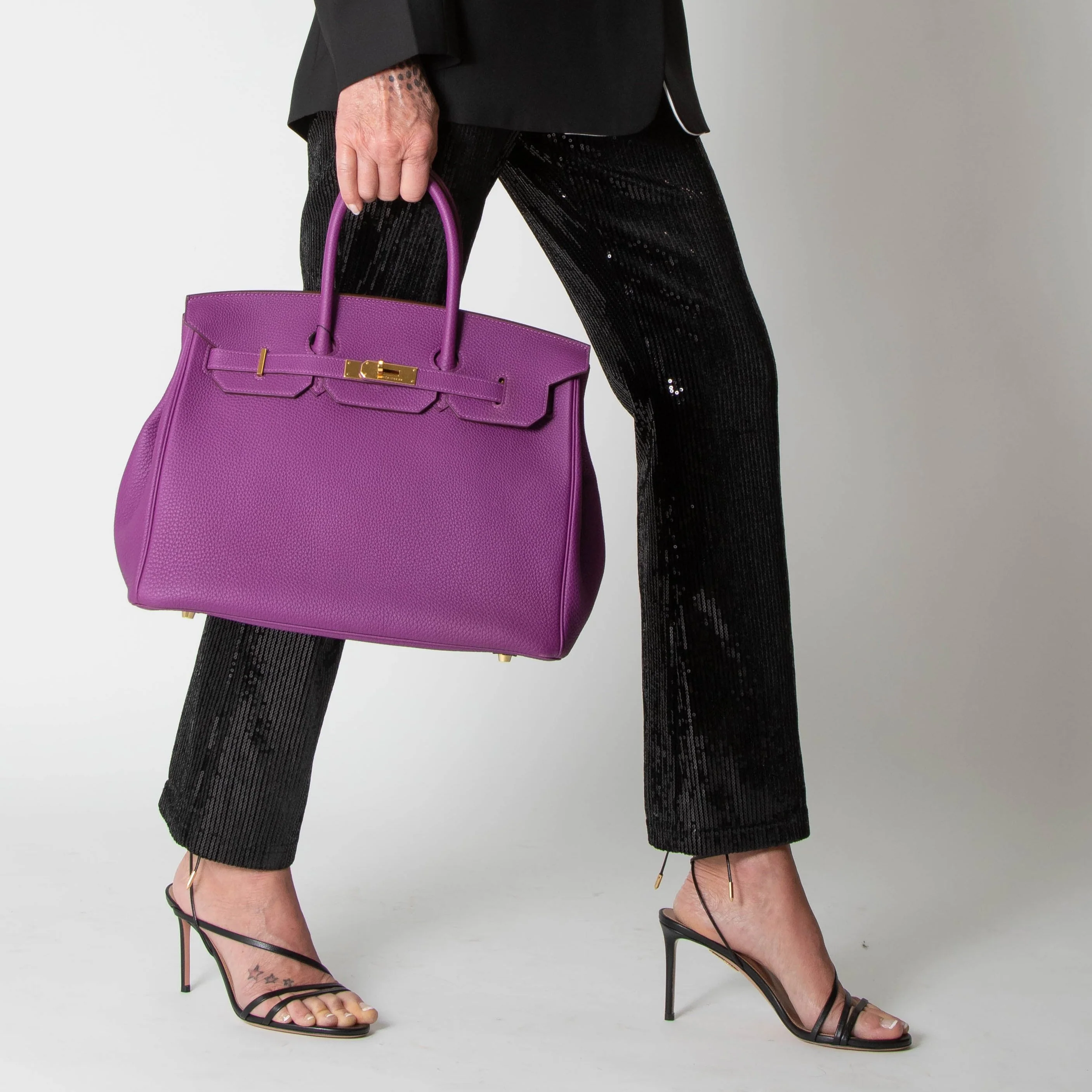 Aquazzura Black Spaghetti Strap Sandals - Image 2