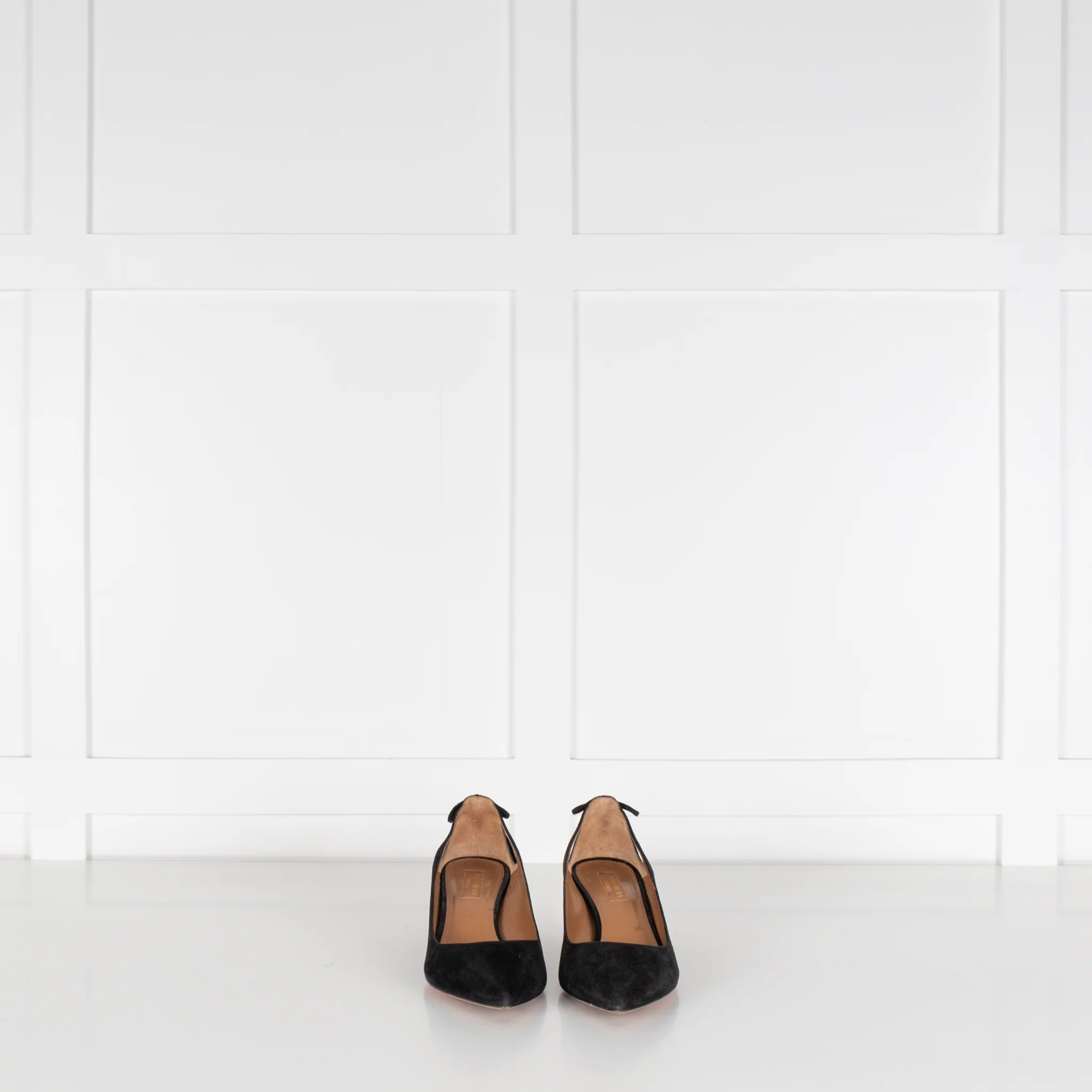 Aquazzura Black Suede Tassle Pumps - Image 3