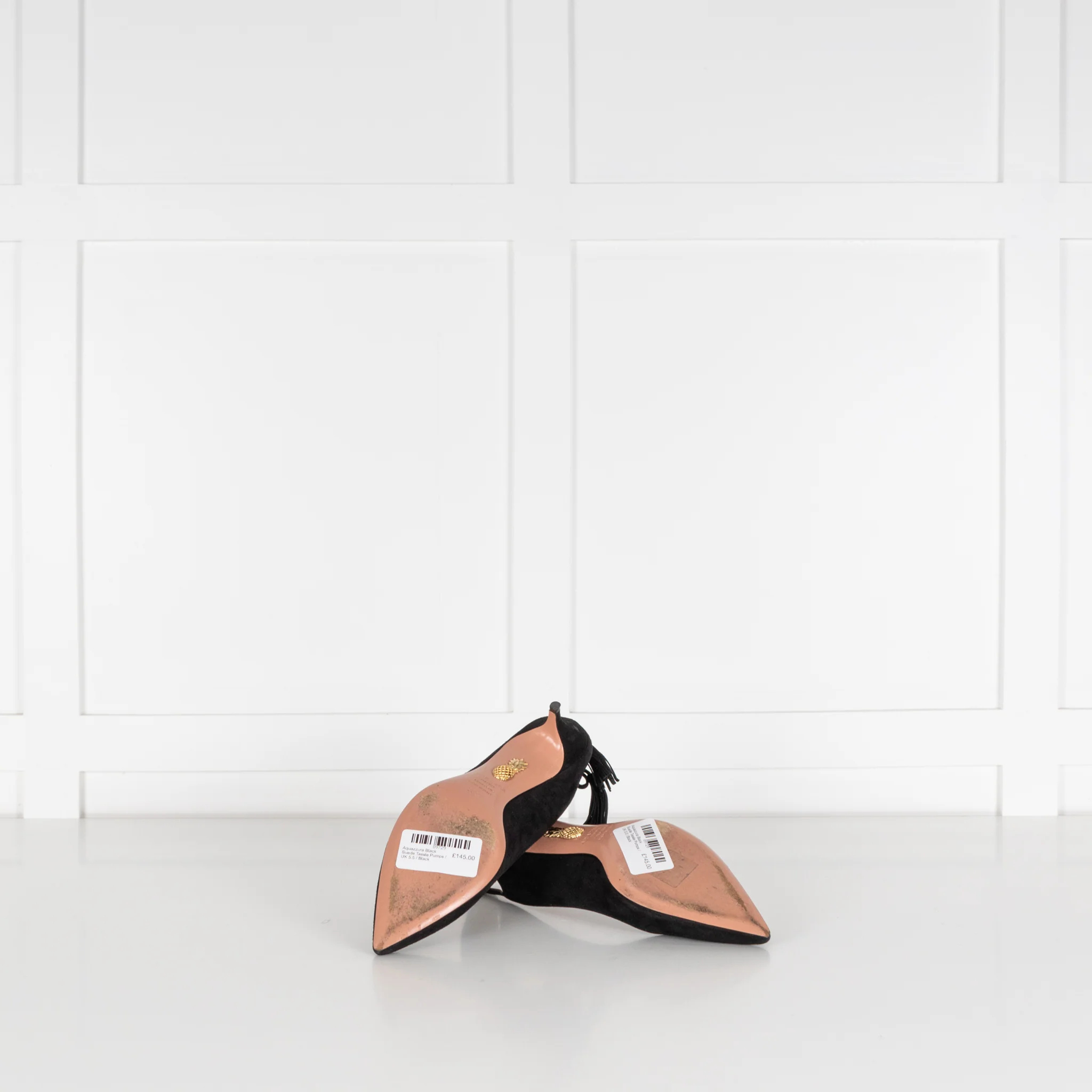Aquazzura Black Suede Tassle Pumps - Image 8