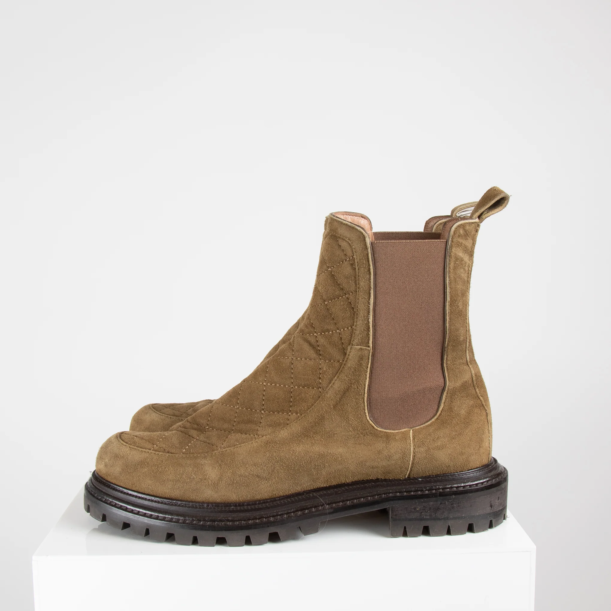 Aquazzura Khaki Suede Flat Boots - Image 3