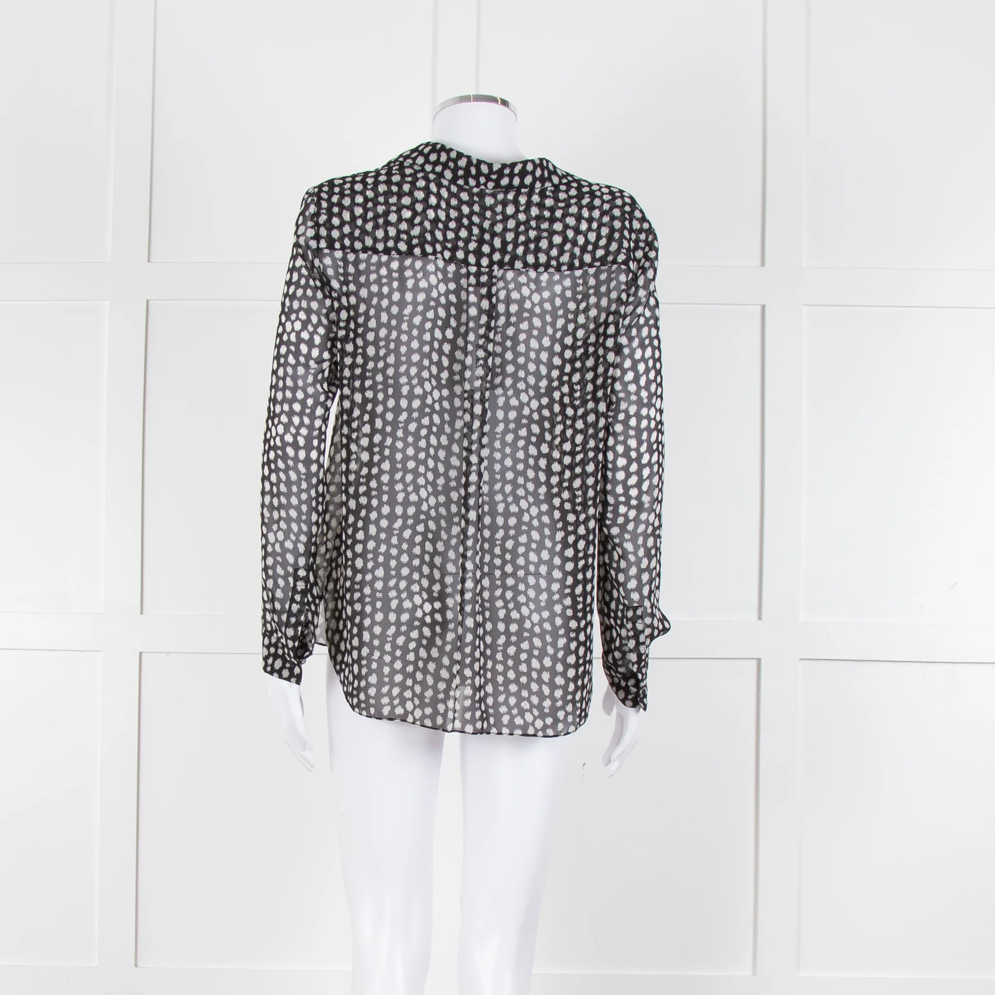 Armani Collezioni Black White Print Button Front Long Sleeve Shirt - Image 5