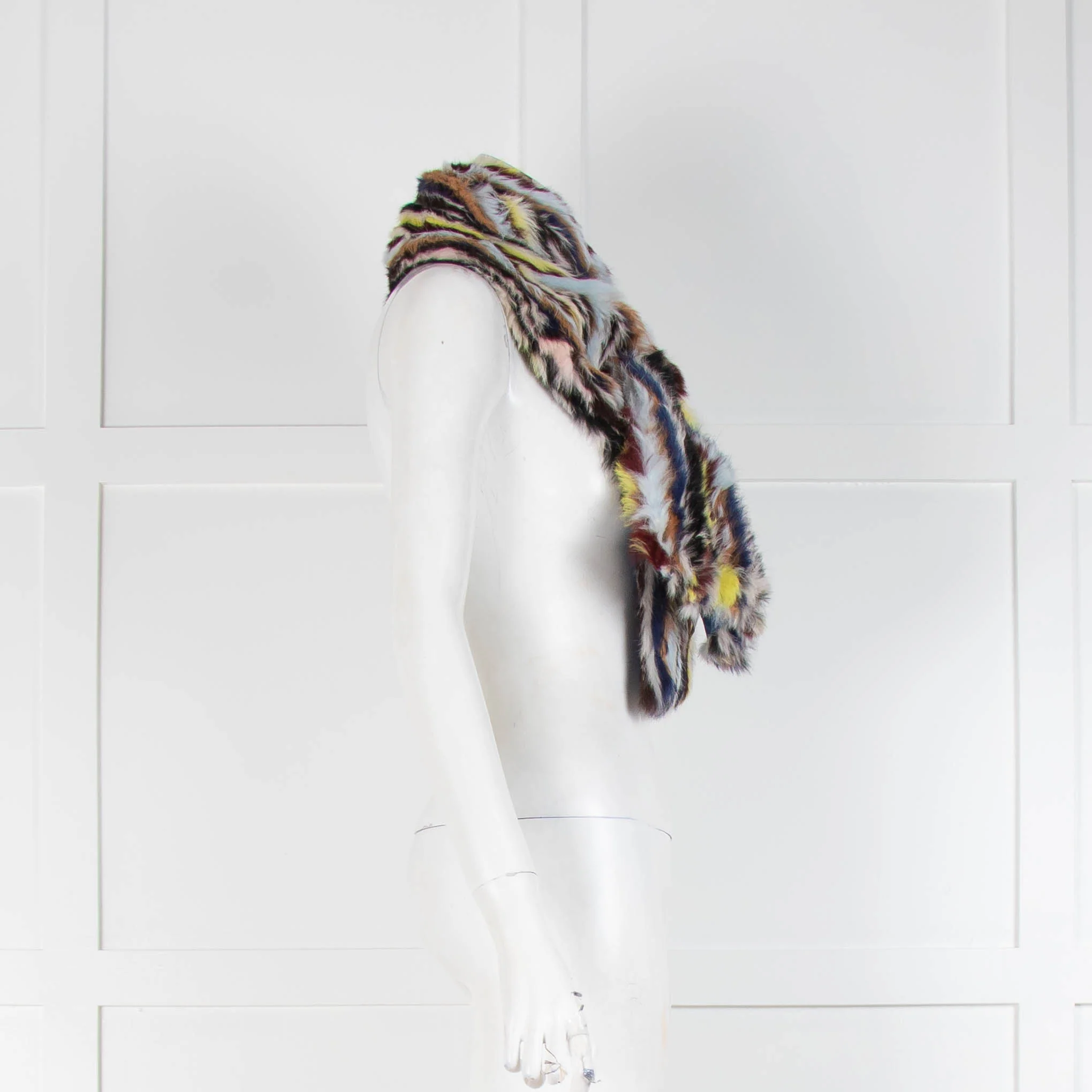 Armani Jeans Multi Colour Fur Scarf - Image 2