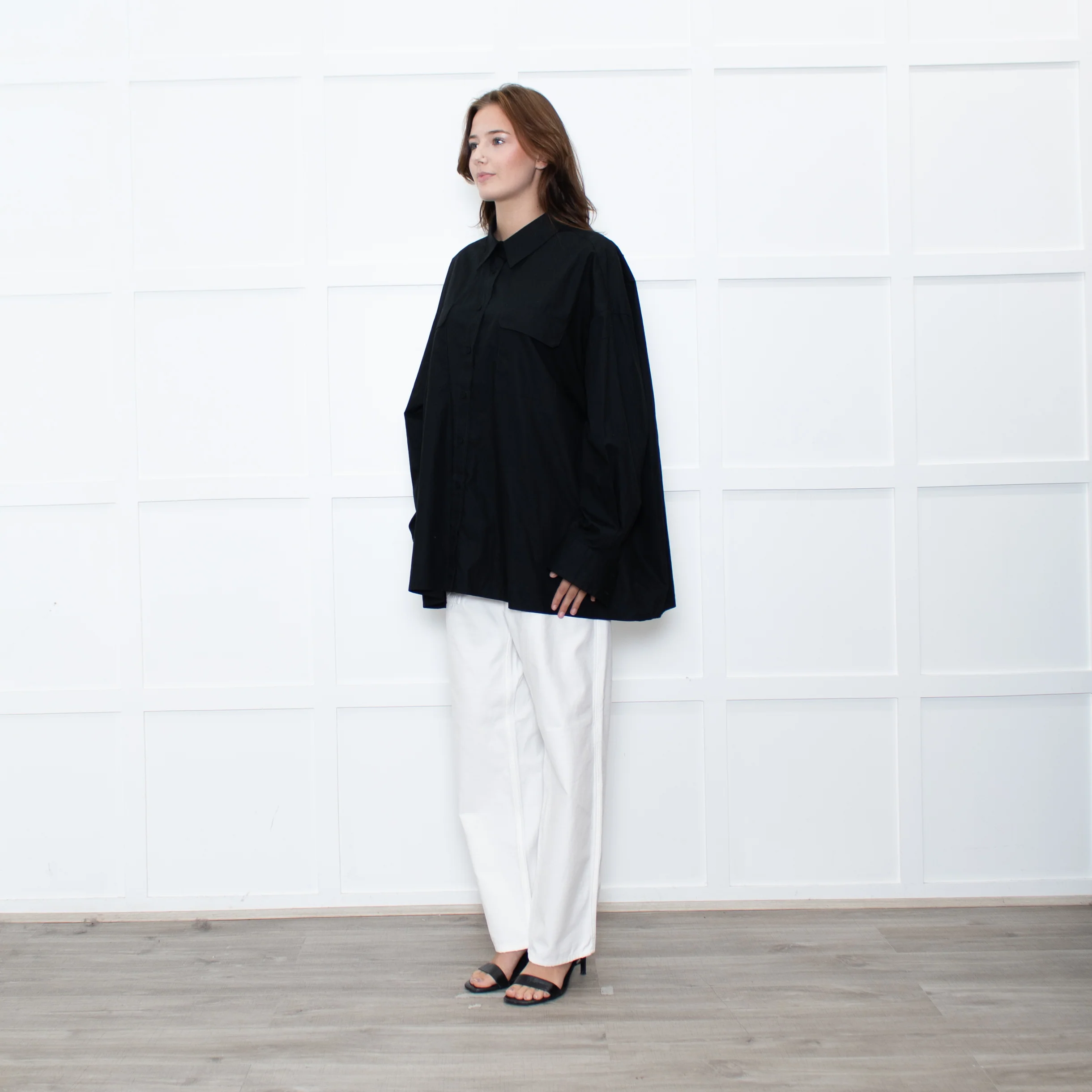 Armarium Black Cotton Oversized Shirt - Image 3