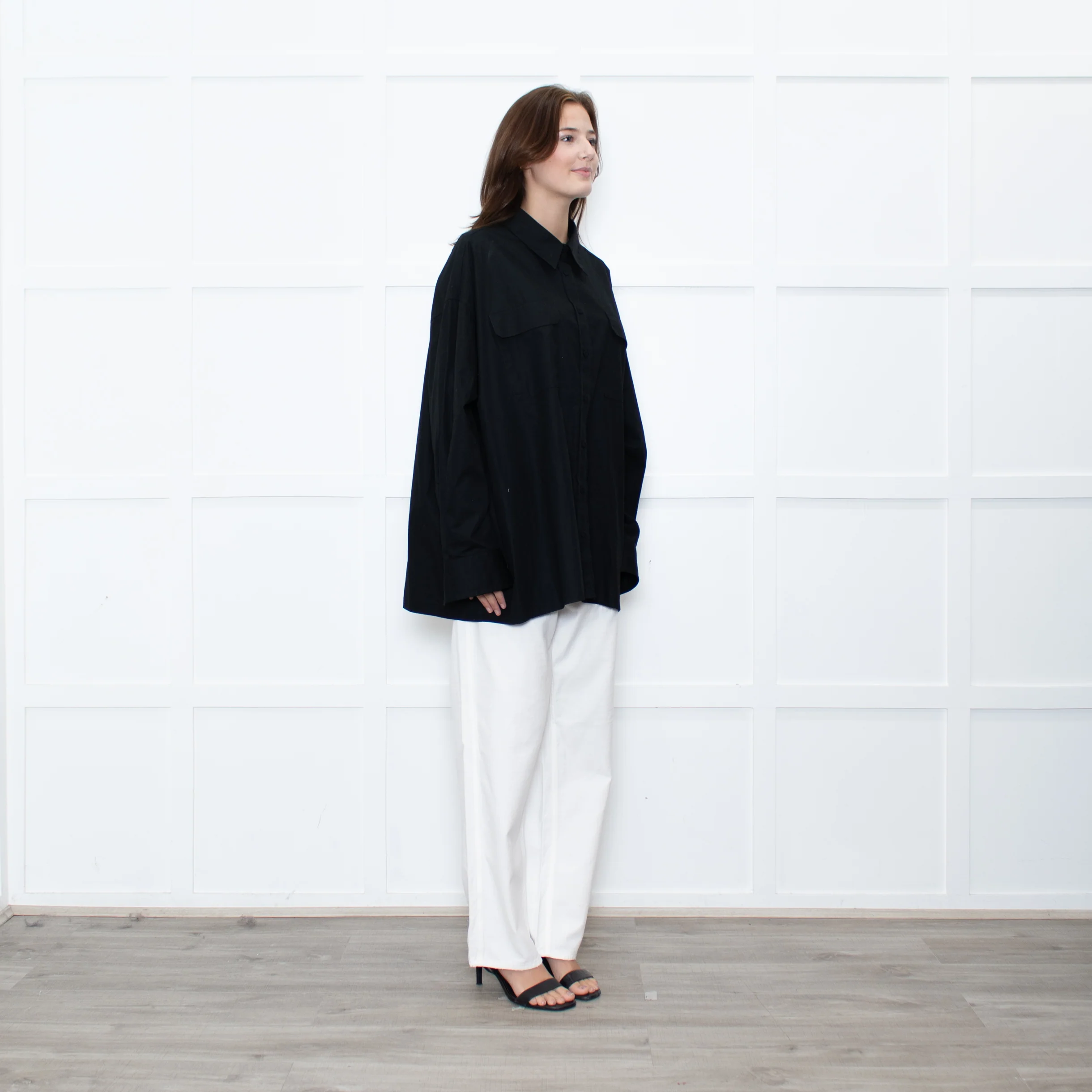 Armarium Black Cotton Oversized Shirt - Image 7