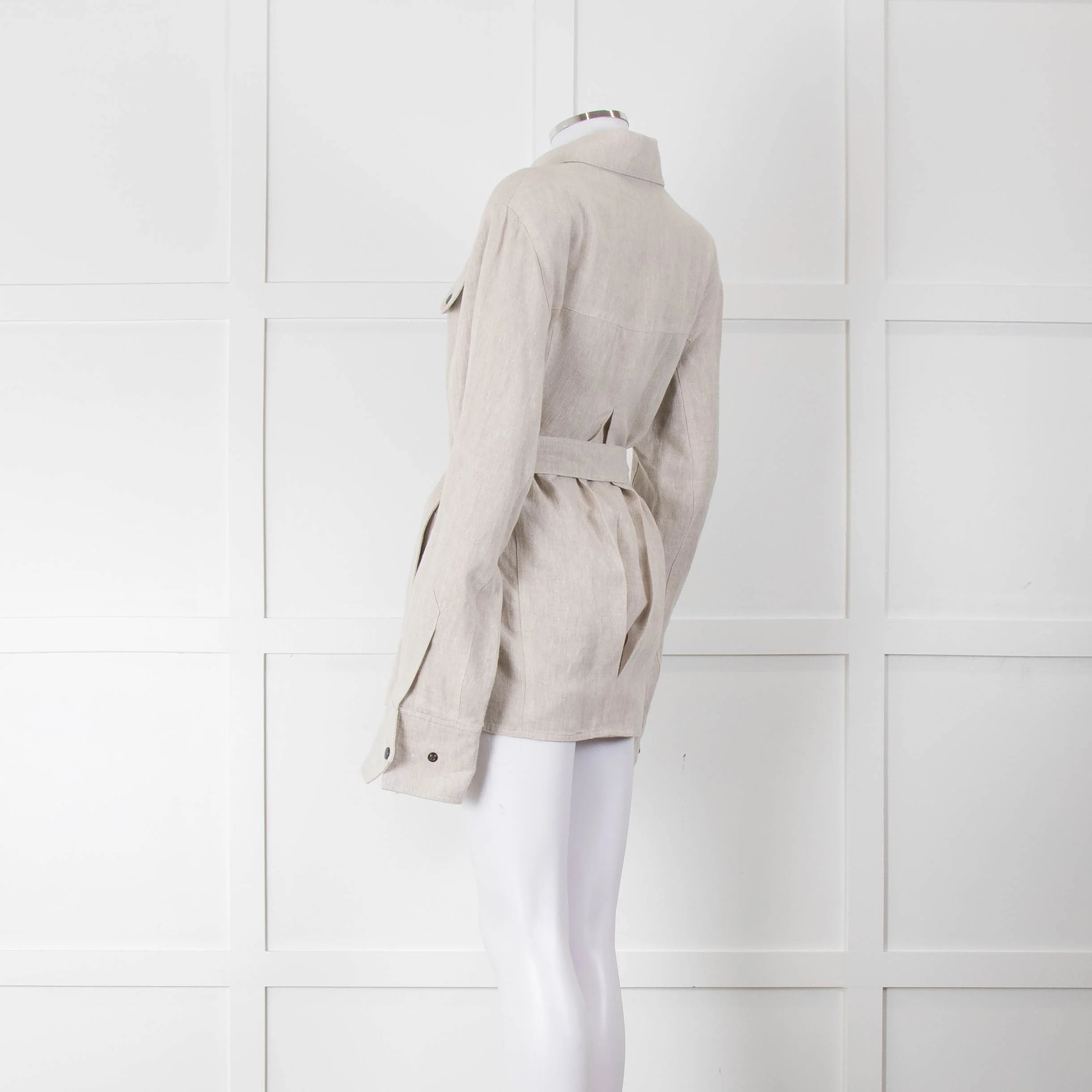 Art School Oatmeal Belted Safari Jacket - Image 6