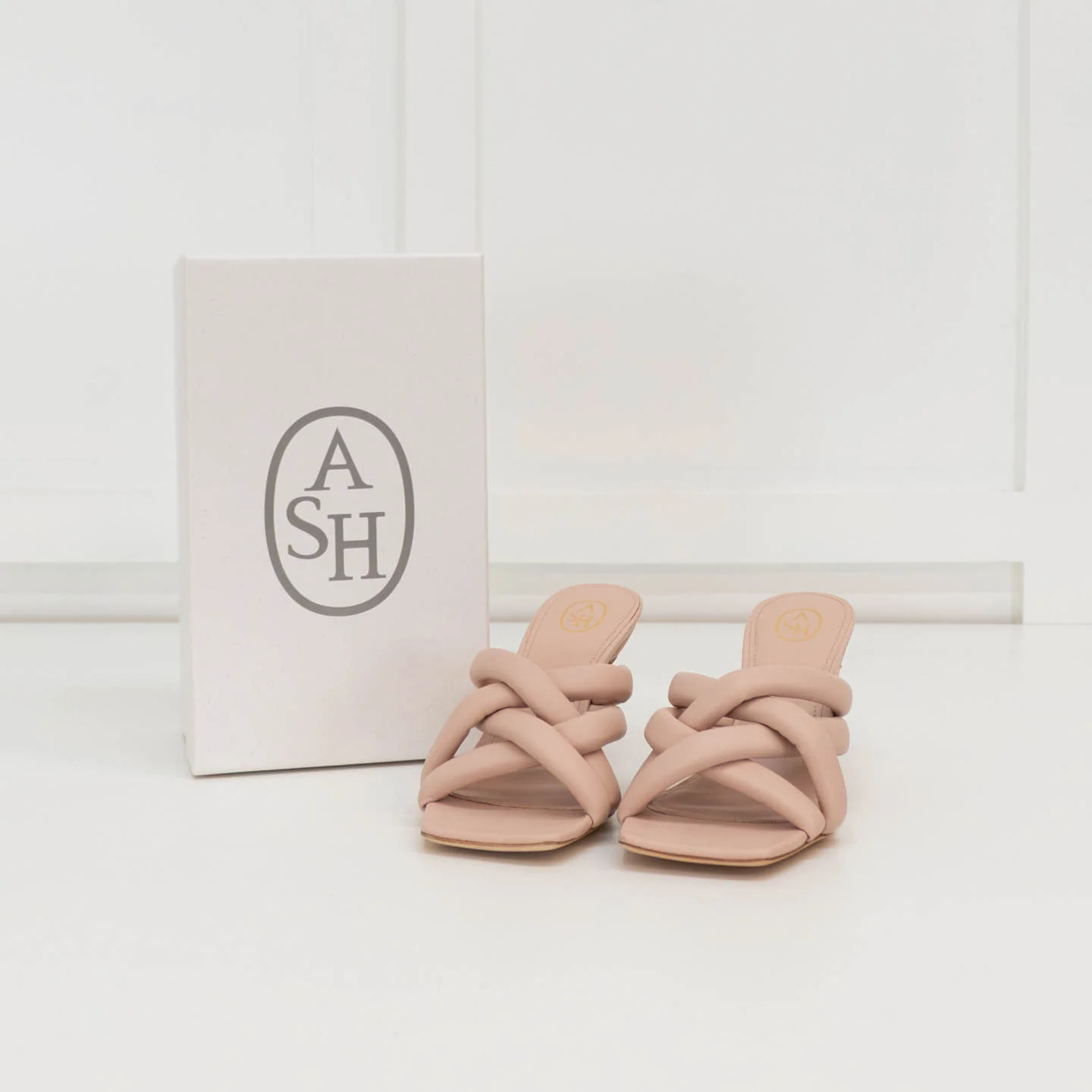 ASH Pale Pink Leather Mina Crisscross Mule - Image 2
