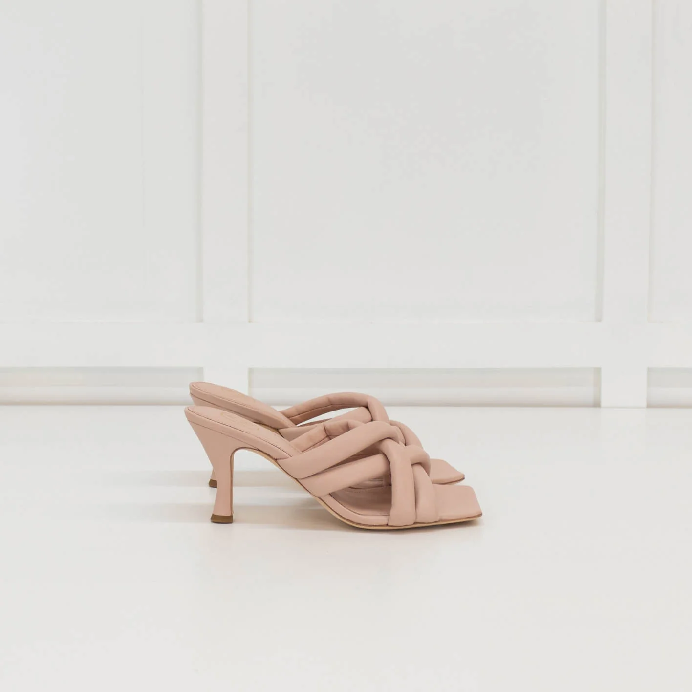 ASH Pale Pink Leather Mina Crisscross Mule - Image 6