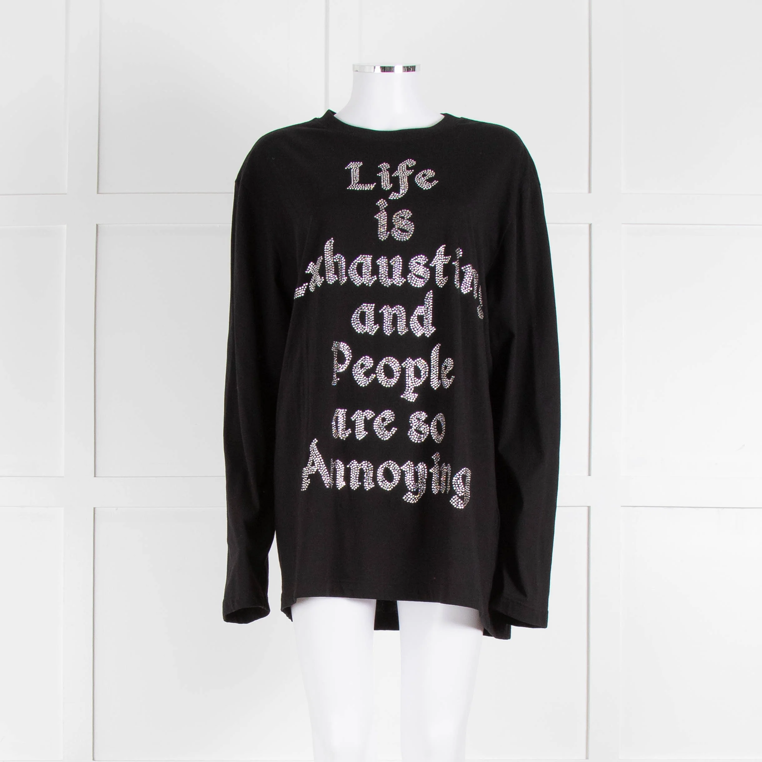 Ashish Life is Annoying Crystal Long Sleeve T Shirt