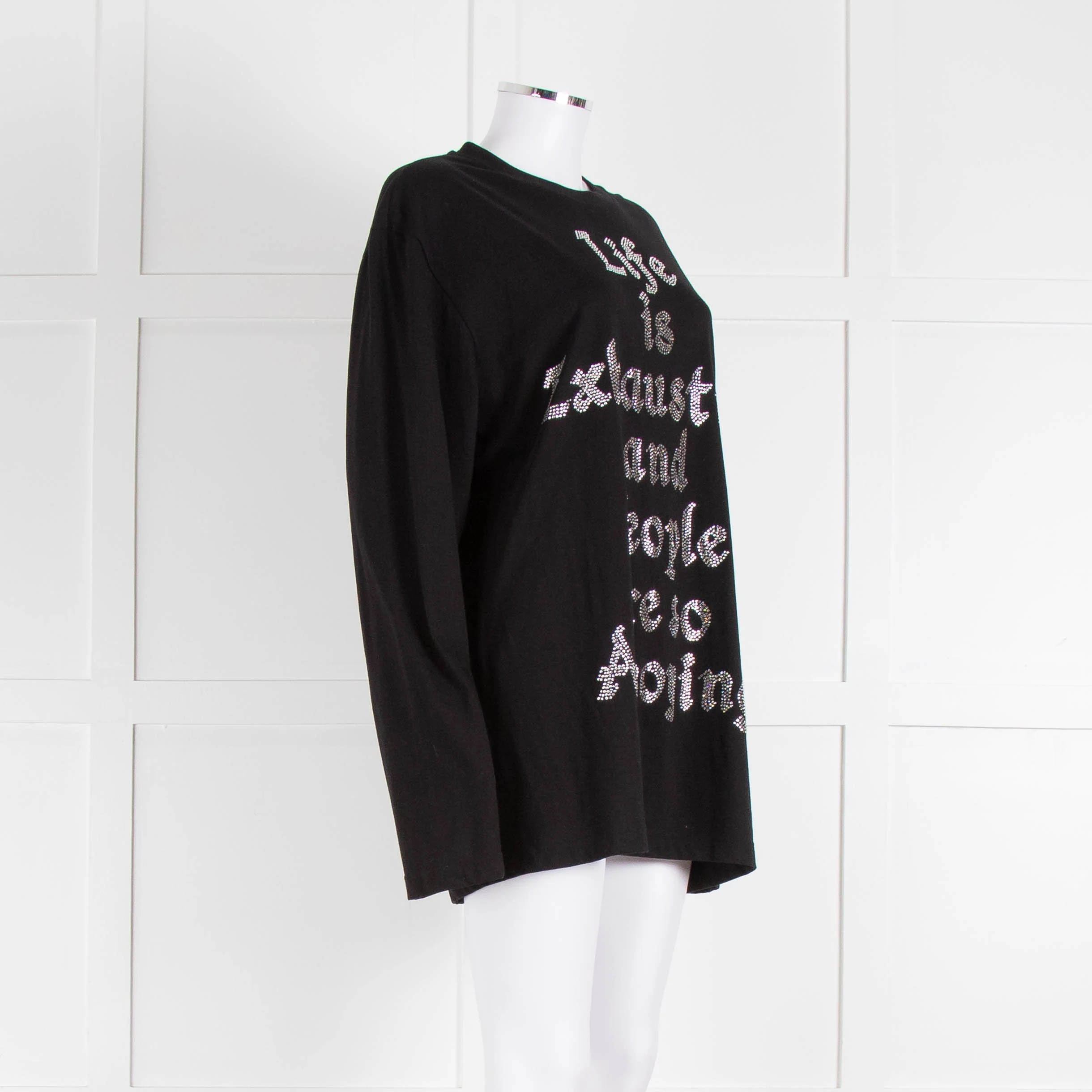 Ashish Life is Annoying Crystal Long Sleeve T Shirt - Image 2