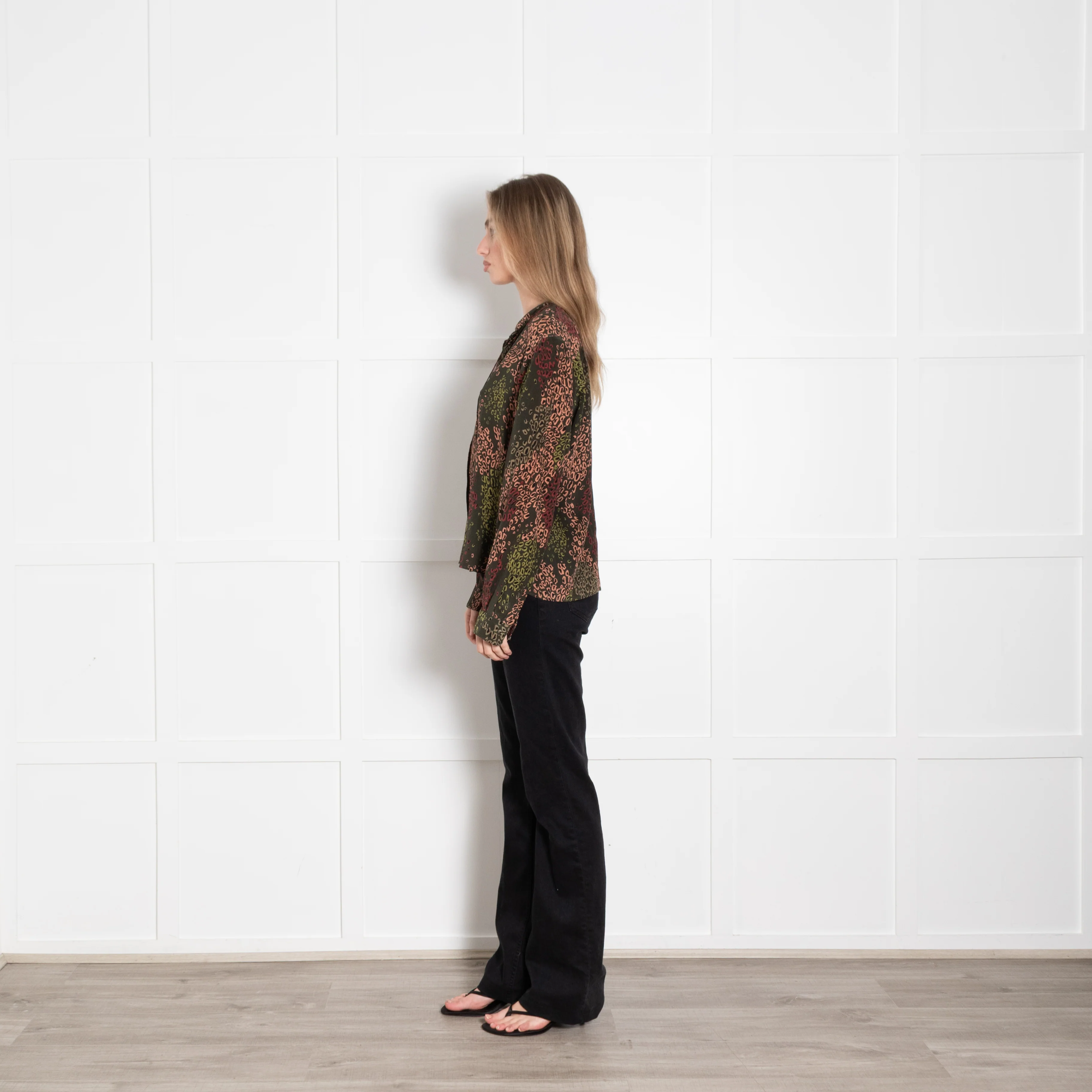 Aspesi Khaki Multi Colour Print Blouse - Image 4
