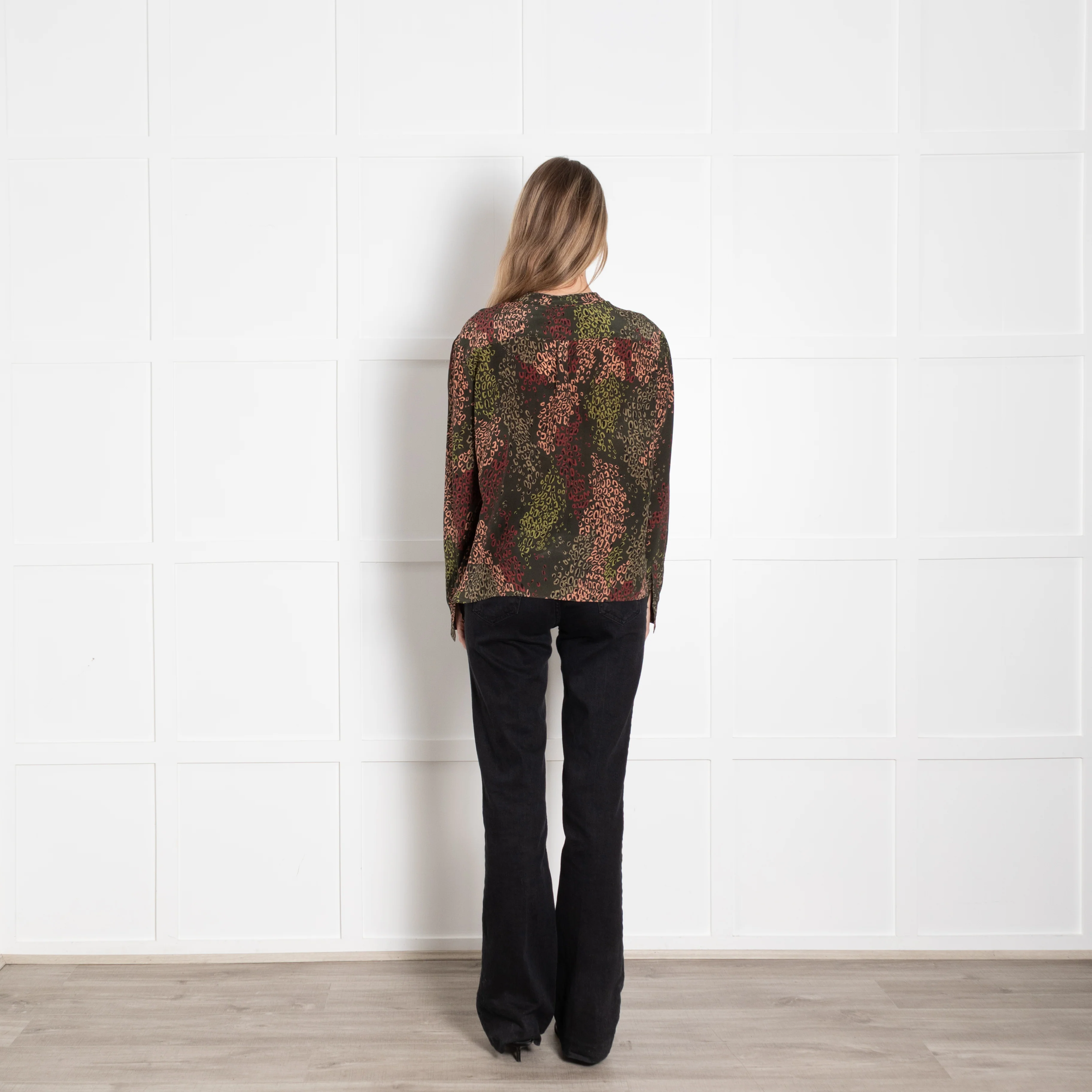 Aspesi Khaki Multi Colour Print Blouse - Image 5