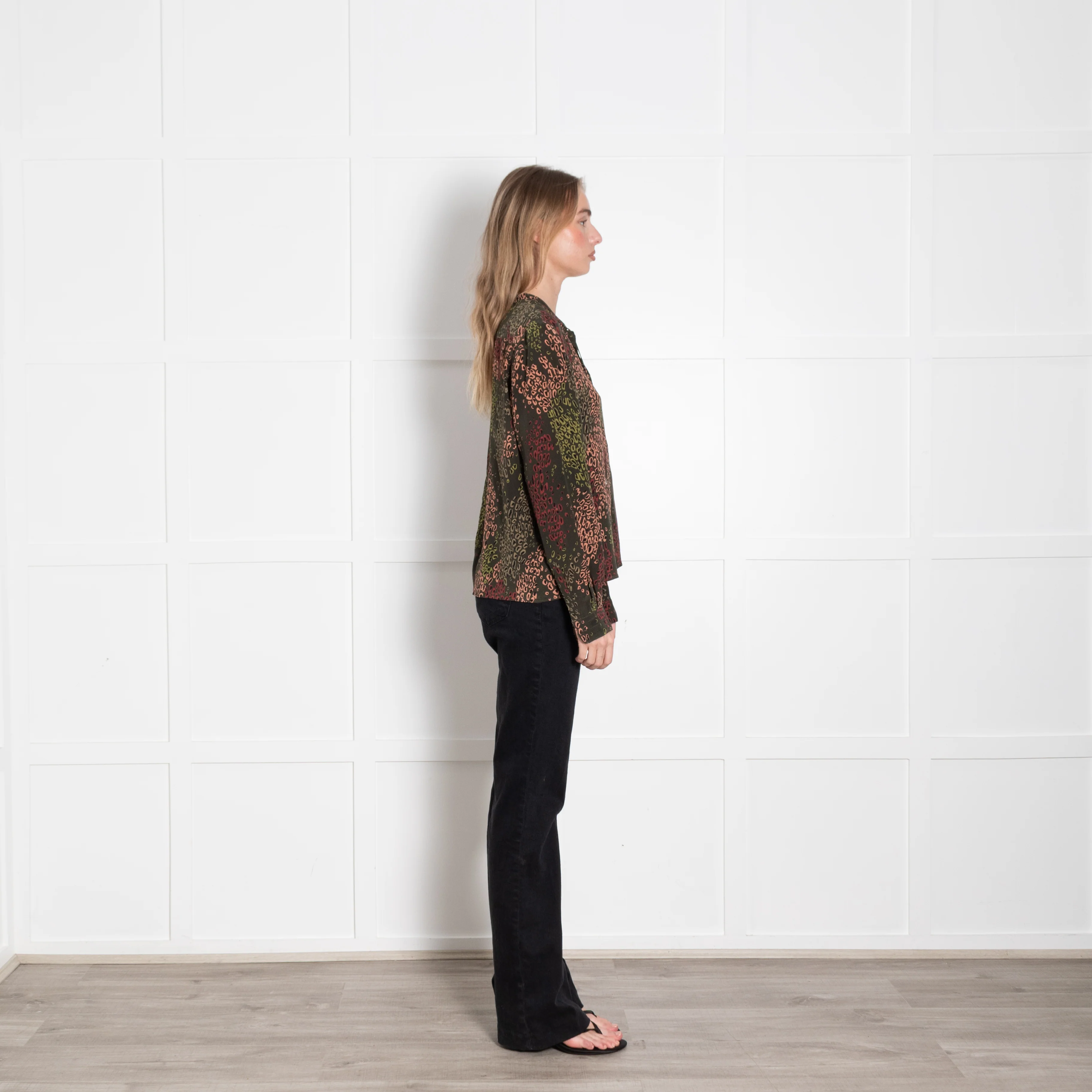 Aspesi Khaki Multi Colour Print Blouse - Image 6