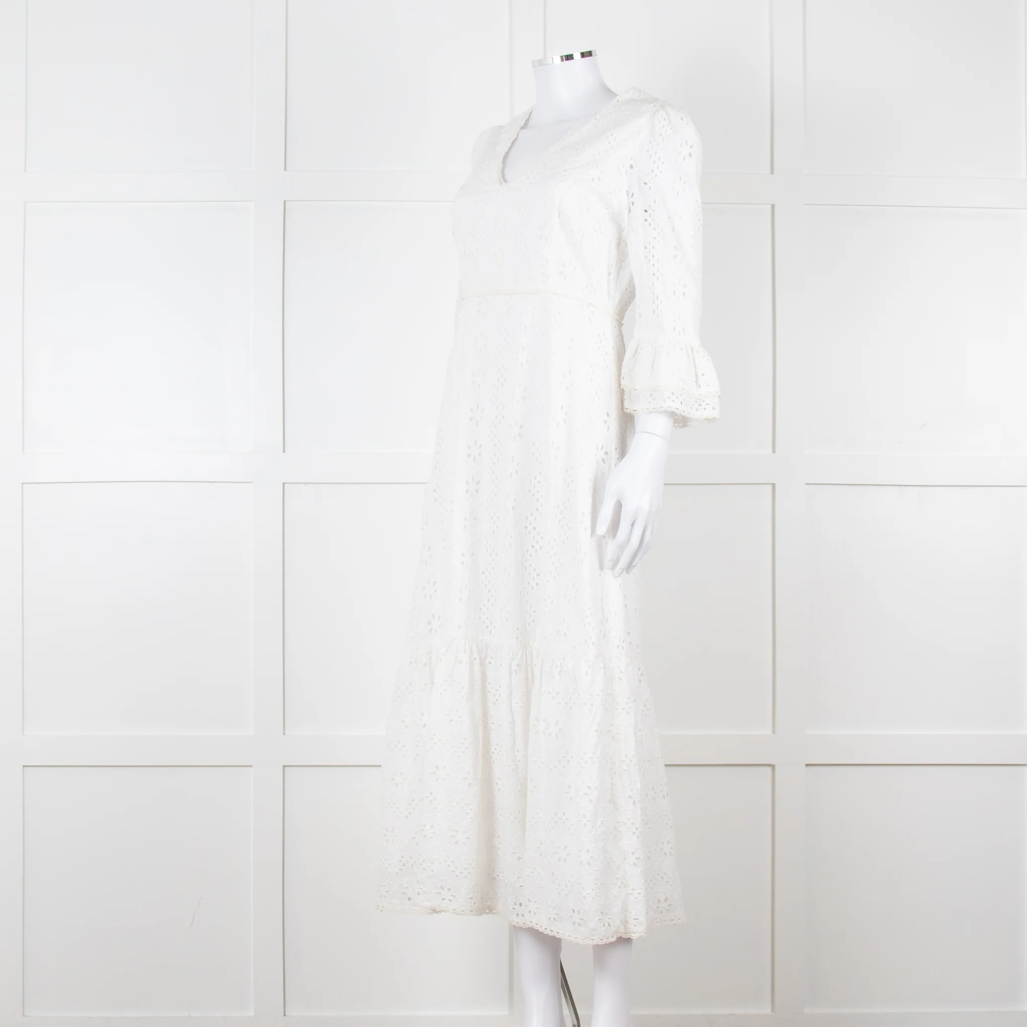 Aspiga White Cotton Midi Dress - Image 8