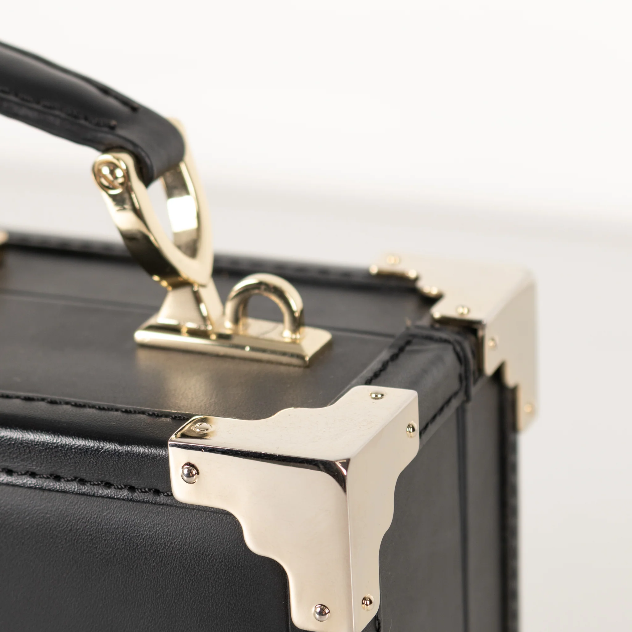 Aspinal Of London Black Leather Trunk Clutch Bag - Image 9