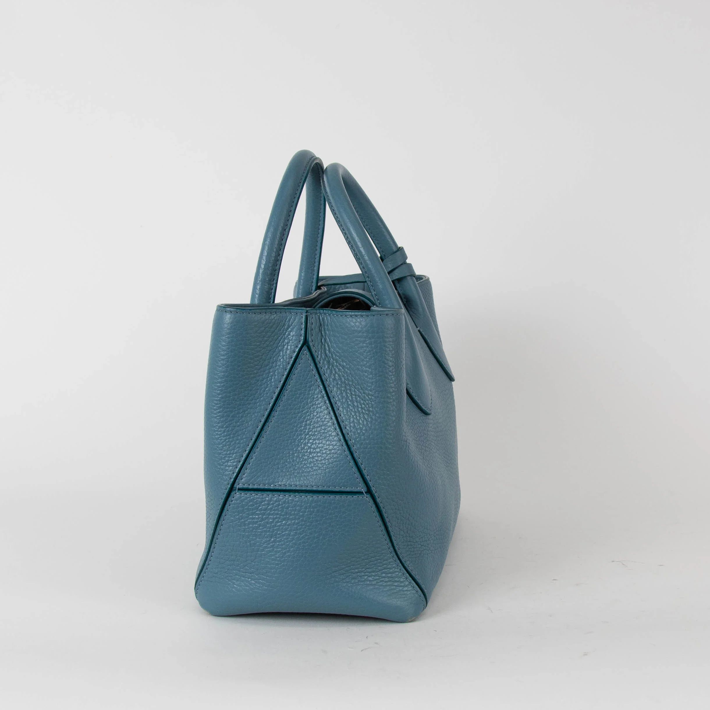 Aspinal Of London Blue Pebble Leather Midi London Tote - Image 6
